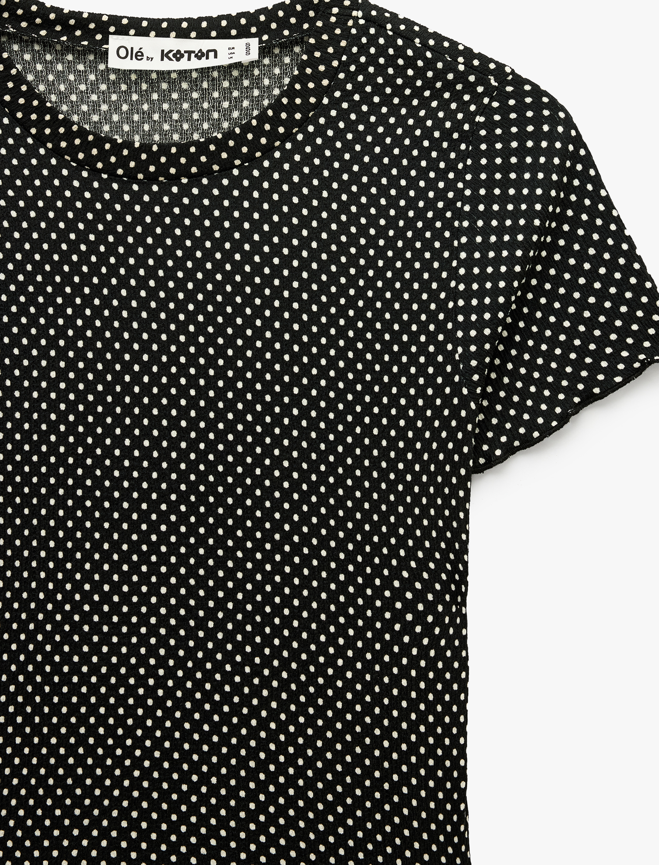   Slim Fit Kısa Kollu Bisiklet Yaka Desenli Tişört