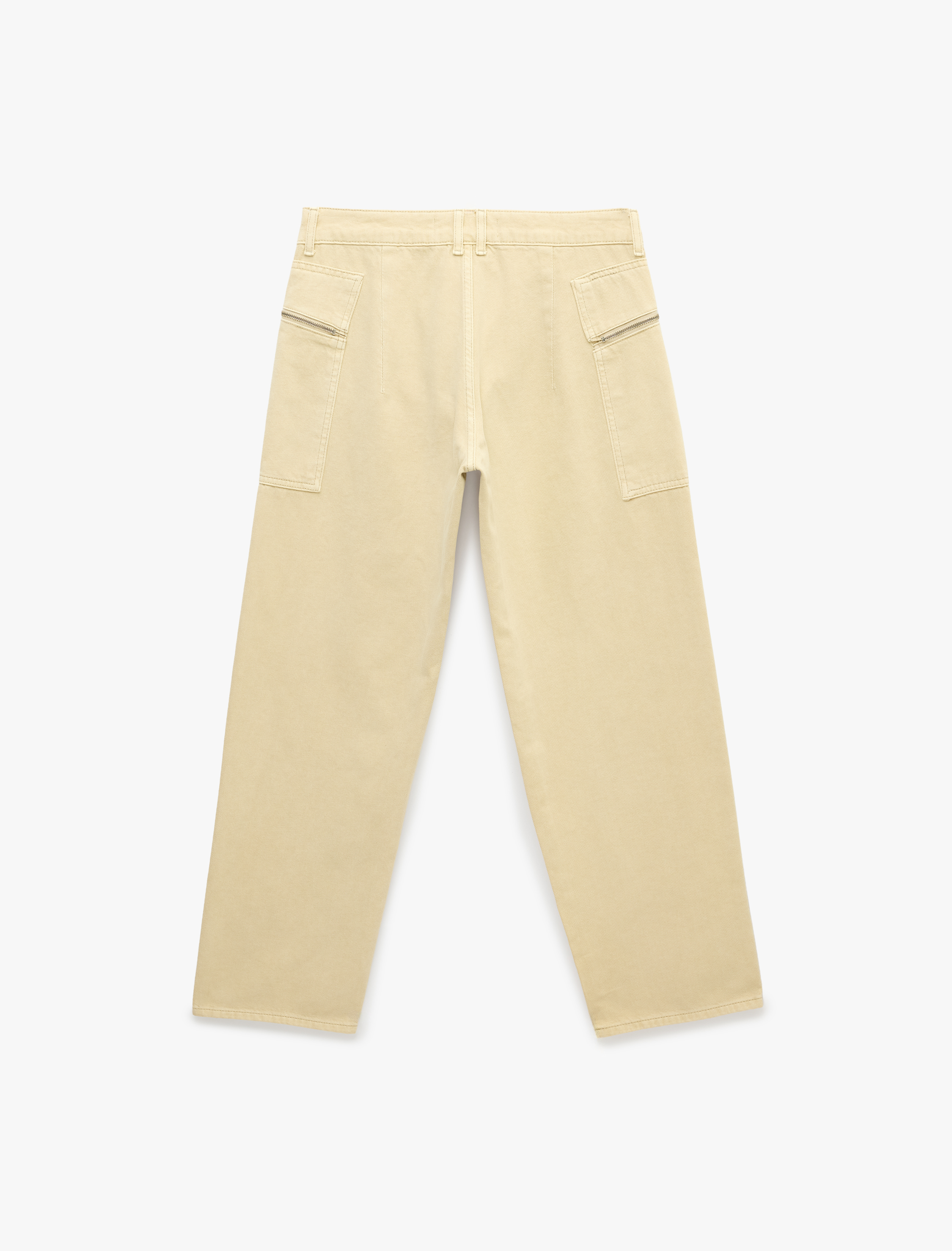   Pamuklu Düşük Bel Cepli Fermuar Detaylı Baggy Pantolon
