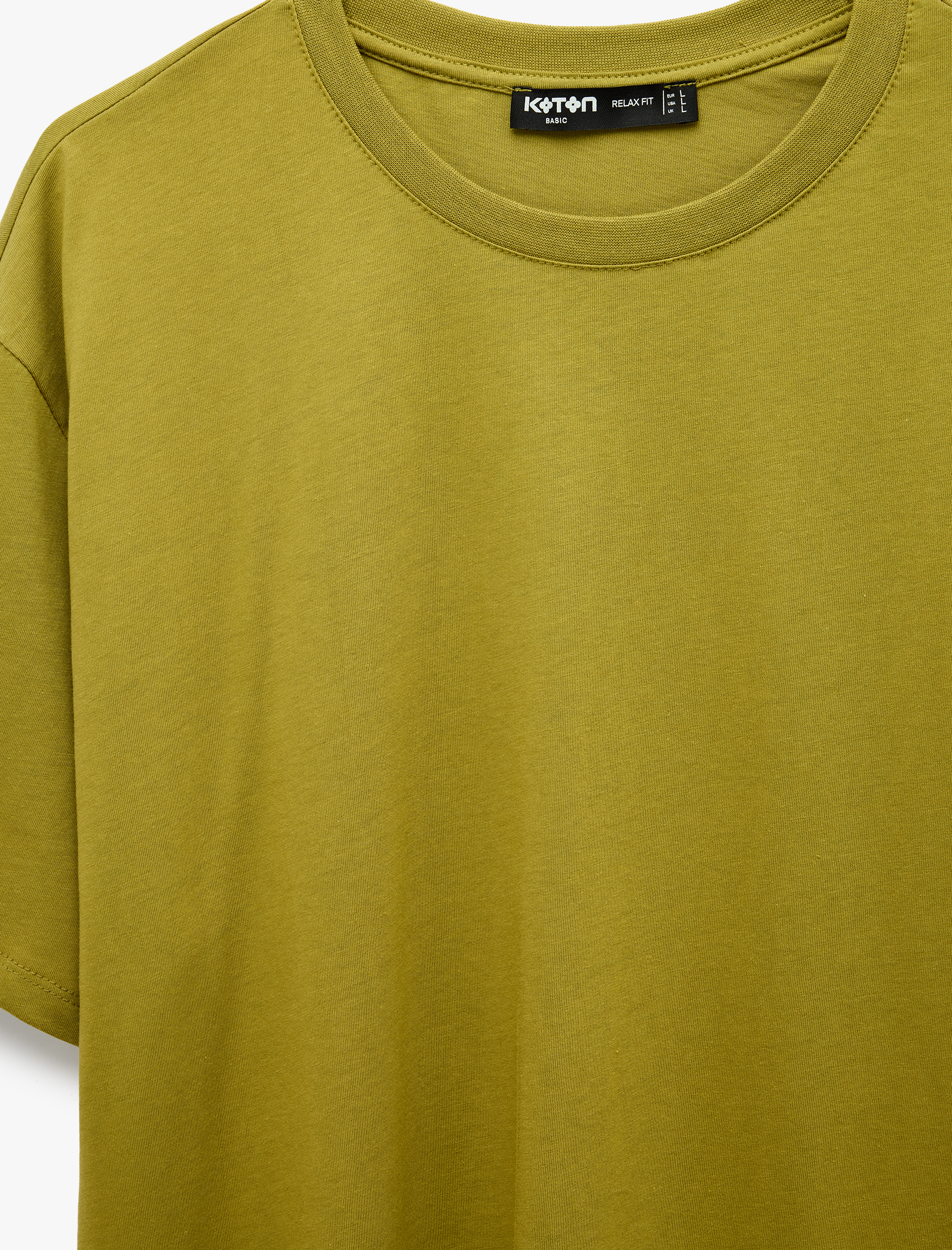   Pamuklu Bisiklet Yaka Kısa Kollu Basic Oversize Tişört