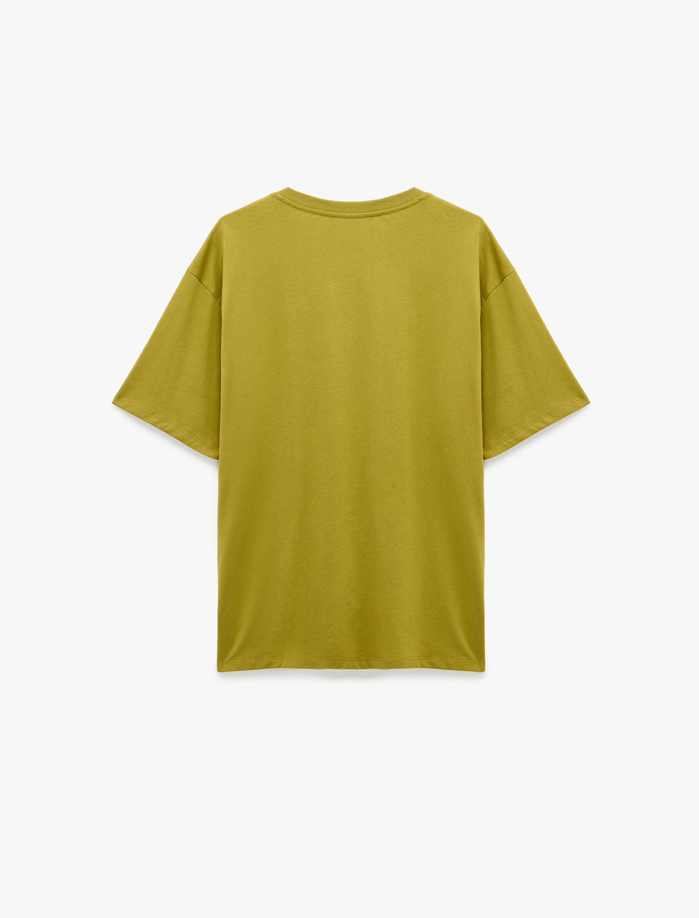   Pamuklu Bisiklet Yaka Kısa Kollu Basic Oversize Tişört