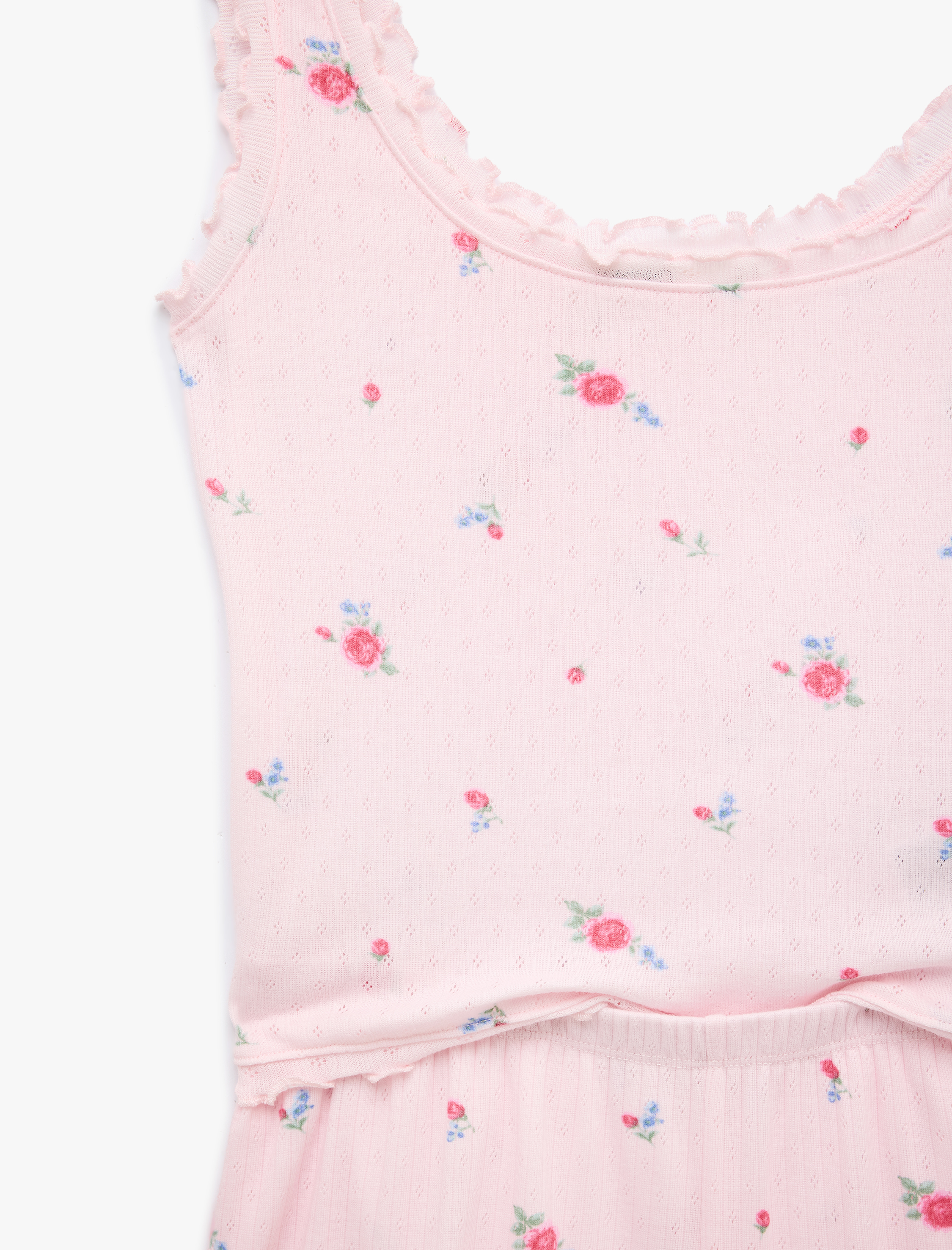   Pamuk Karışımlı Desenli Rahat Kesim Şortlu Pijama Takımı