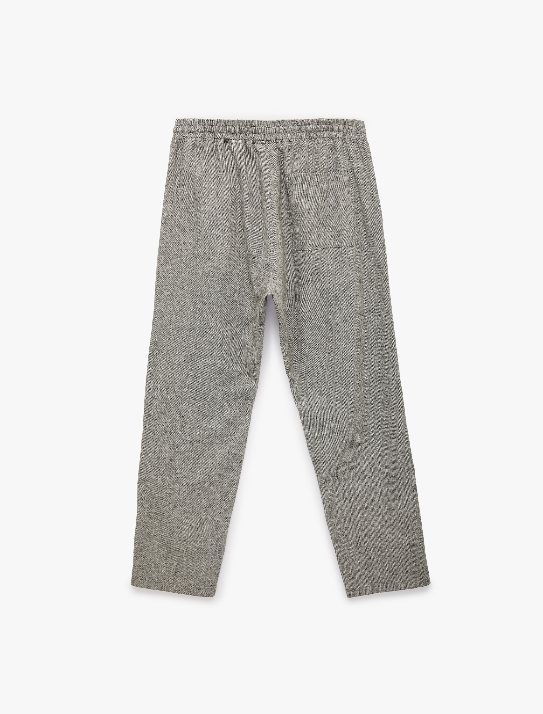   Regular Fit Pamuk Keten Karışımlı Cepli  Beli Bağcıklı Pantolon