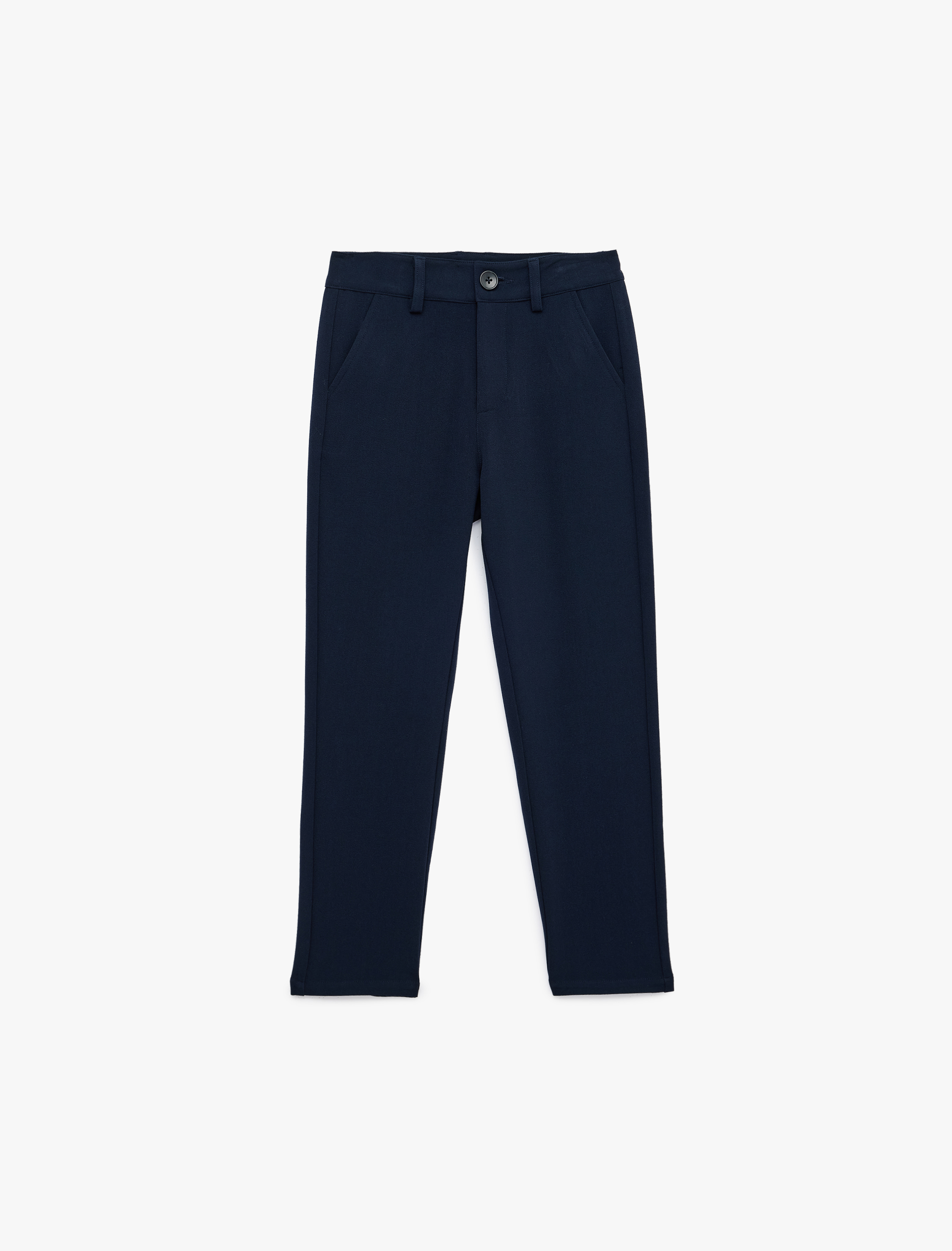  Erkek Çocuk Viskon Karışımlı Cep Detaylı Slim Fit Chino Pantolon