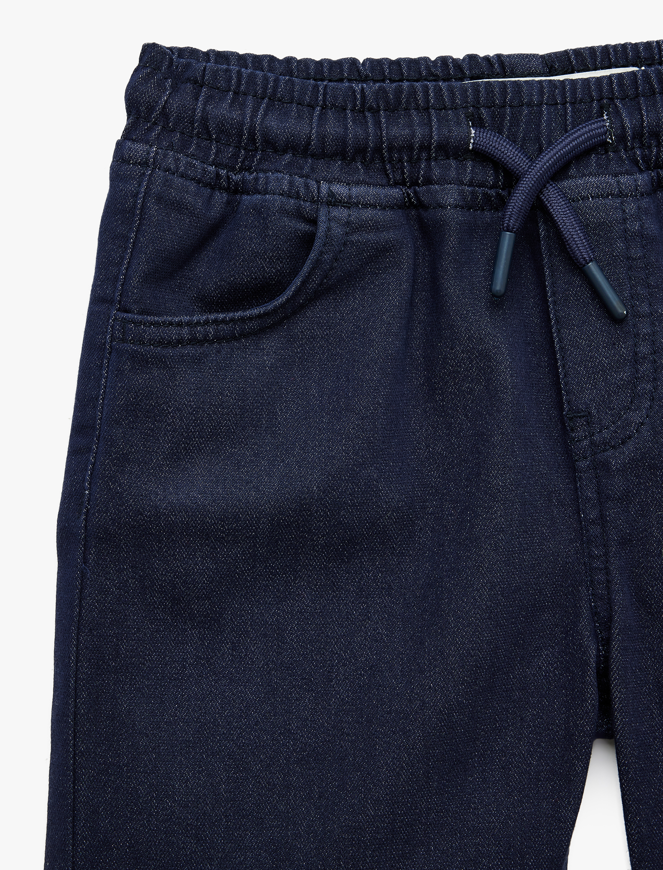  Erkek Çocuk Beli Bağcıklı Lastikli Slim Fit Denim Şort