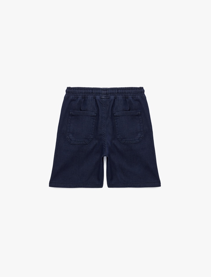 Erkek Çocuk Beli Bağcıklı Lastikli Slim Fit Denim Şort