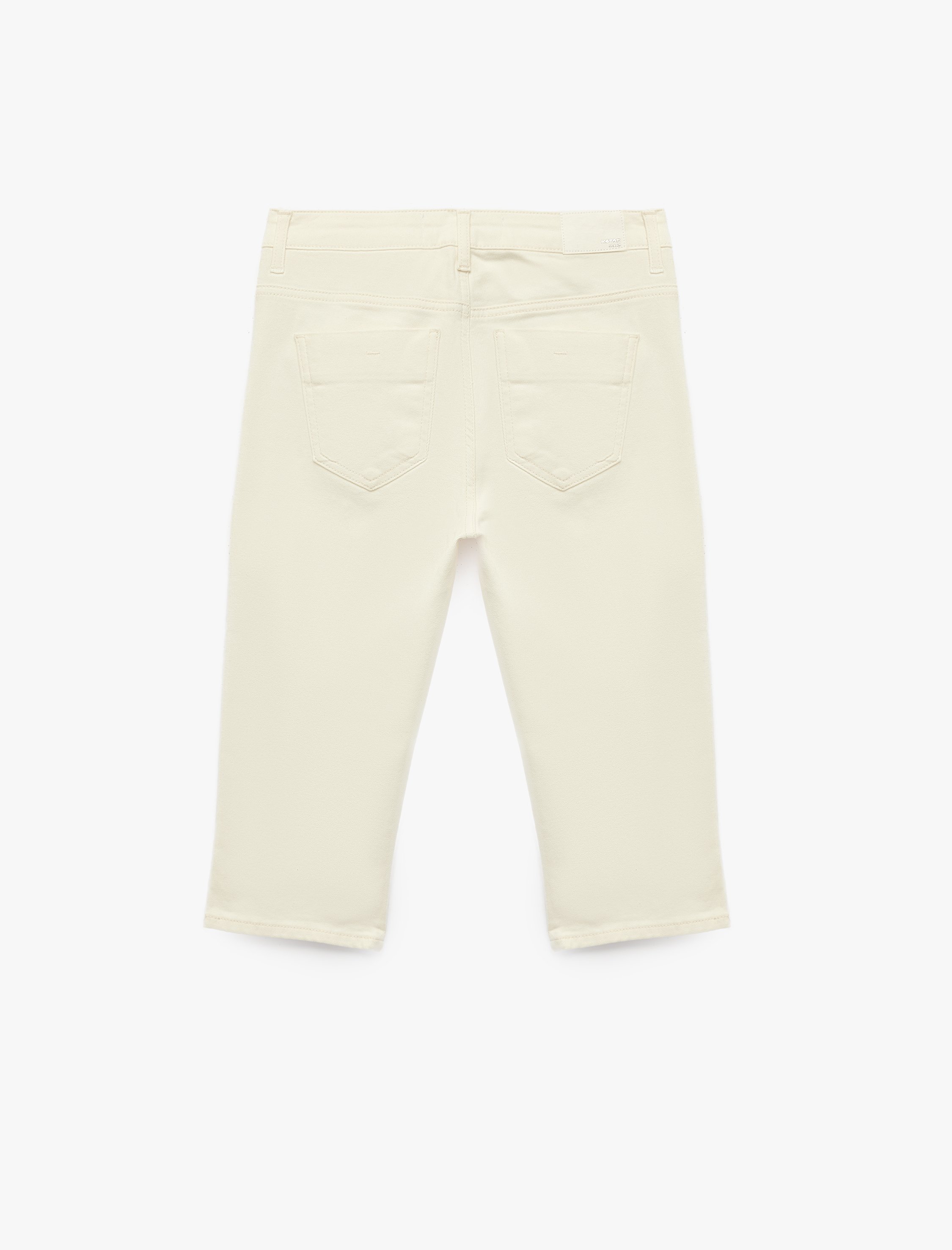   Koton X Sibil Çetinkaya - Pamuklu Düğmeli Cepli Slim Fit Kapri Pantolon