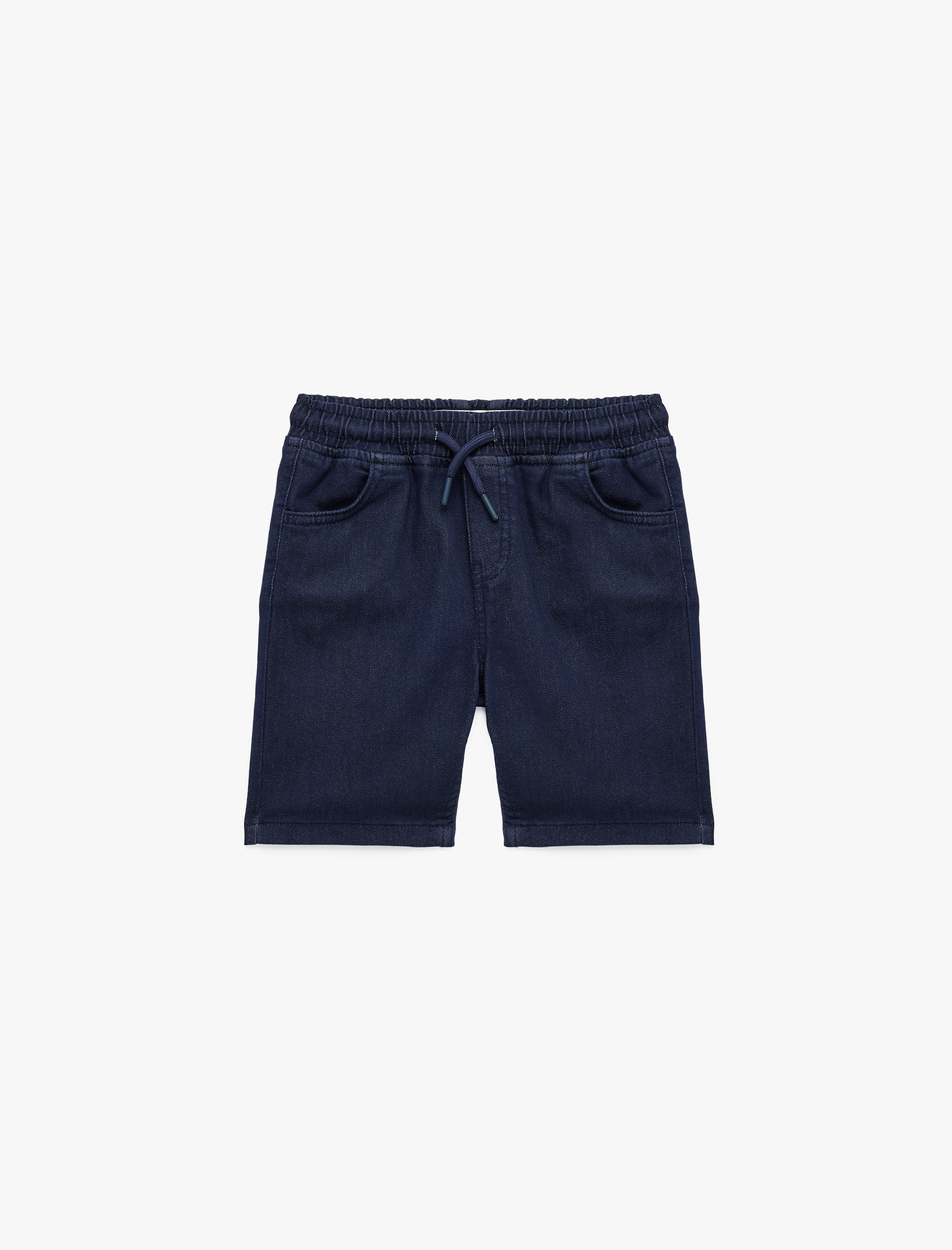  Erkek Çocuk Beli Bağcıklı Lastikli Slim Fit Denim Şort