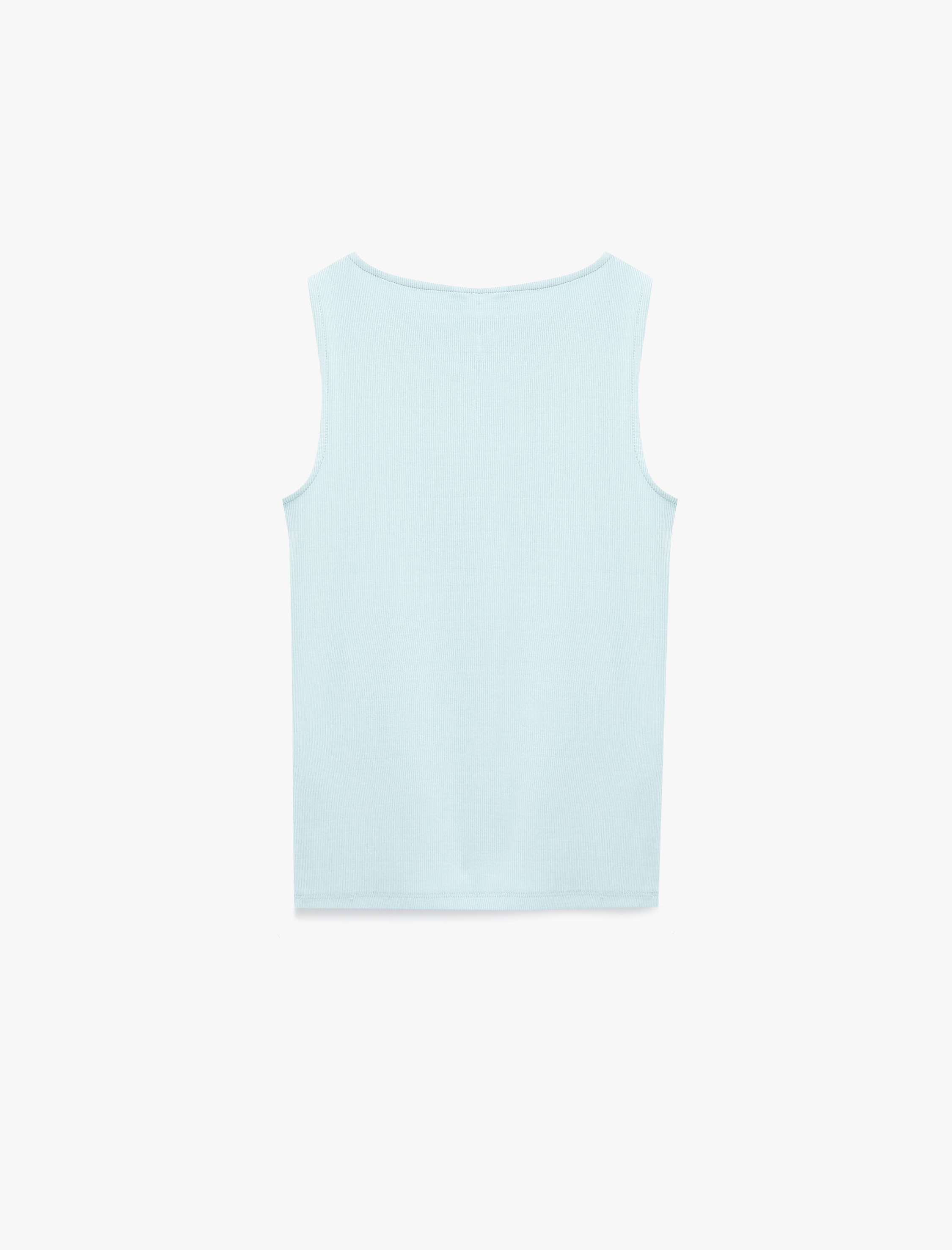   Pamuklu Slim Fit Kolsuz Kayık Yaka Bluz