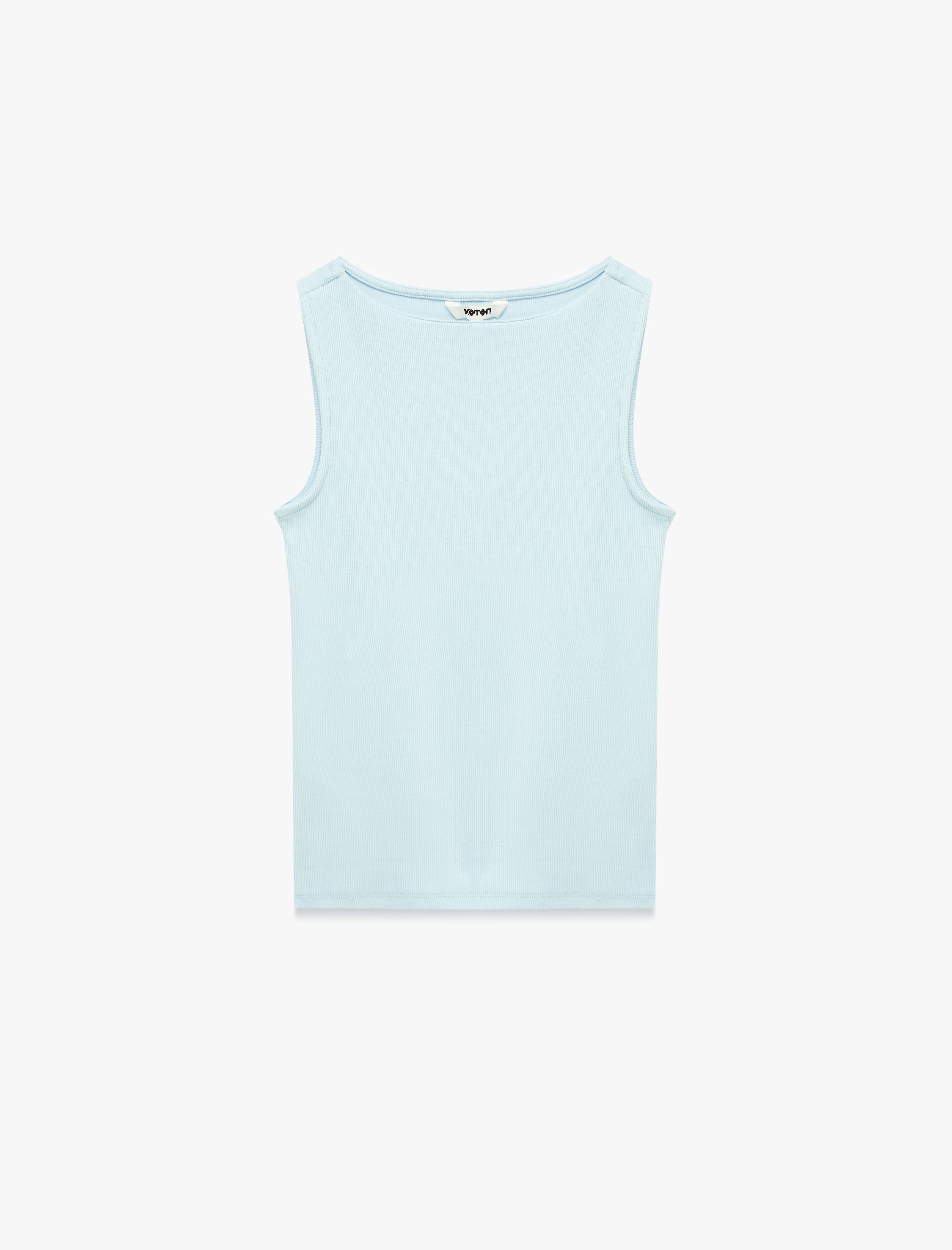   Pamuklu Slim Fit Kolsuz Kayık Yaka Bluz