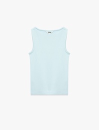 Pamuklu Slim Fit Kolsuz Kayık Yaka Bluz