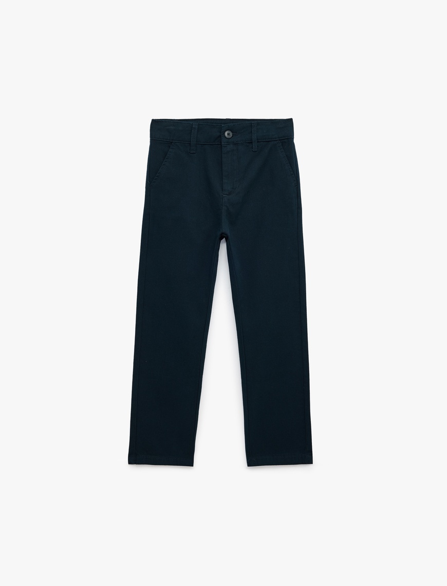 Koton Düğmeli Pamuklu Gabardin Chino Pantolon