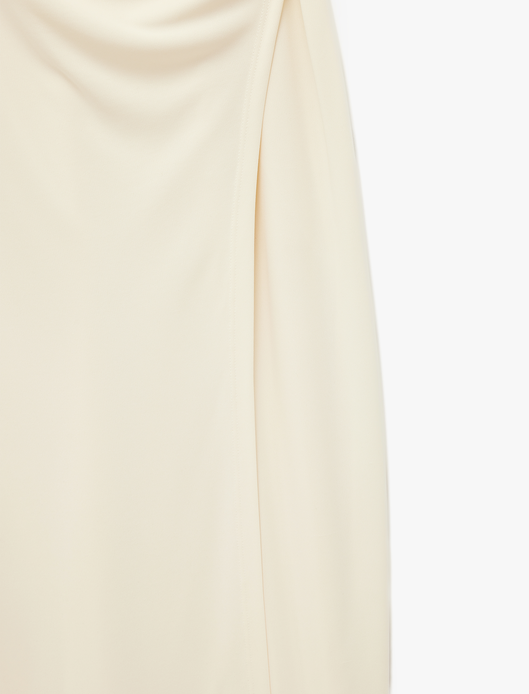   Slim Fit Kolsuz Bisiklet Yaka Drapeli Midi Abiye Elbise