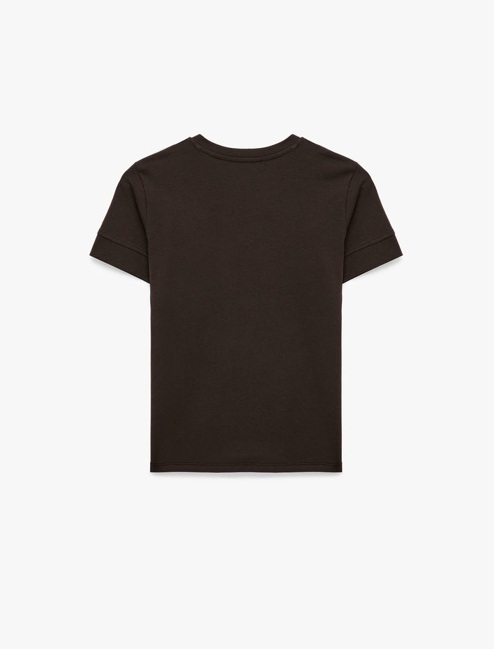  Pamuklu Slim Fit Kısa Kollu Bisiklet Yaka Basic Tişört