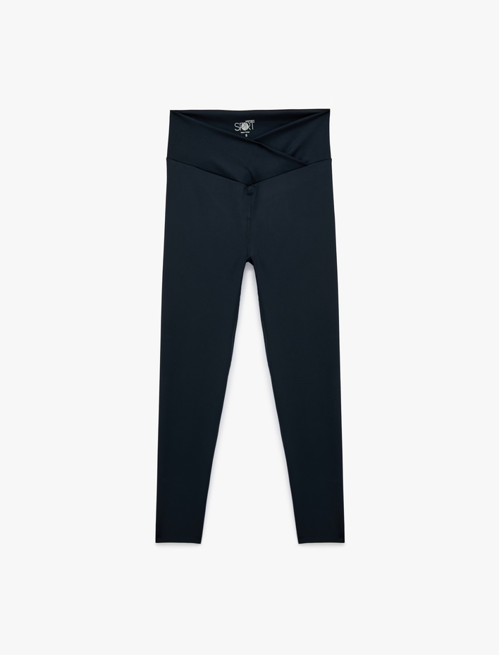  Yüksek Bel İnterlok Slim Fit Spor Tayt