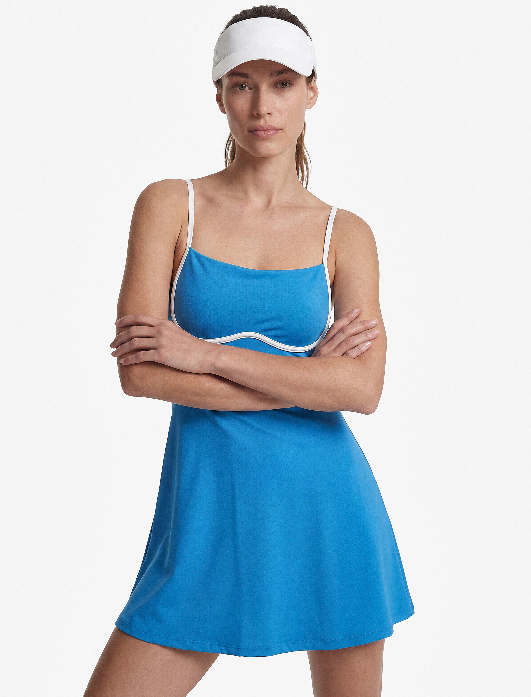   Slim Fit İp Askılı Biyeli Mini Spor Elbise