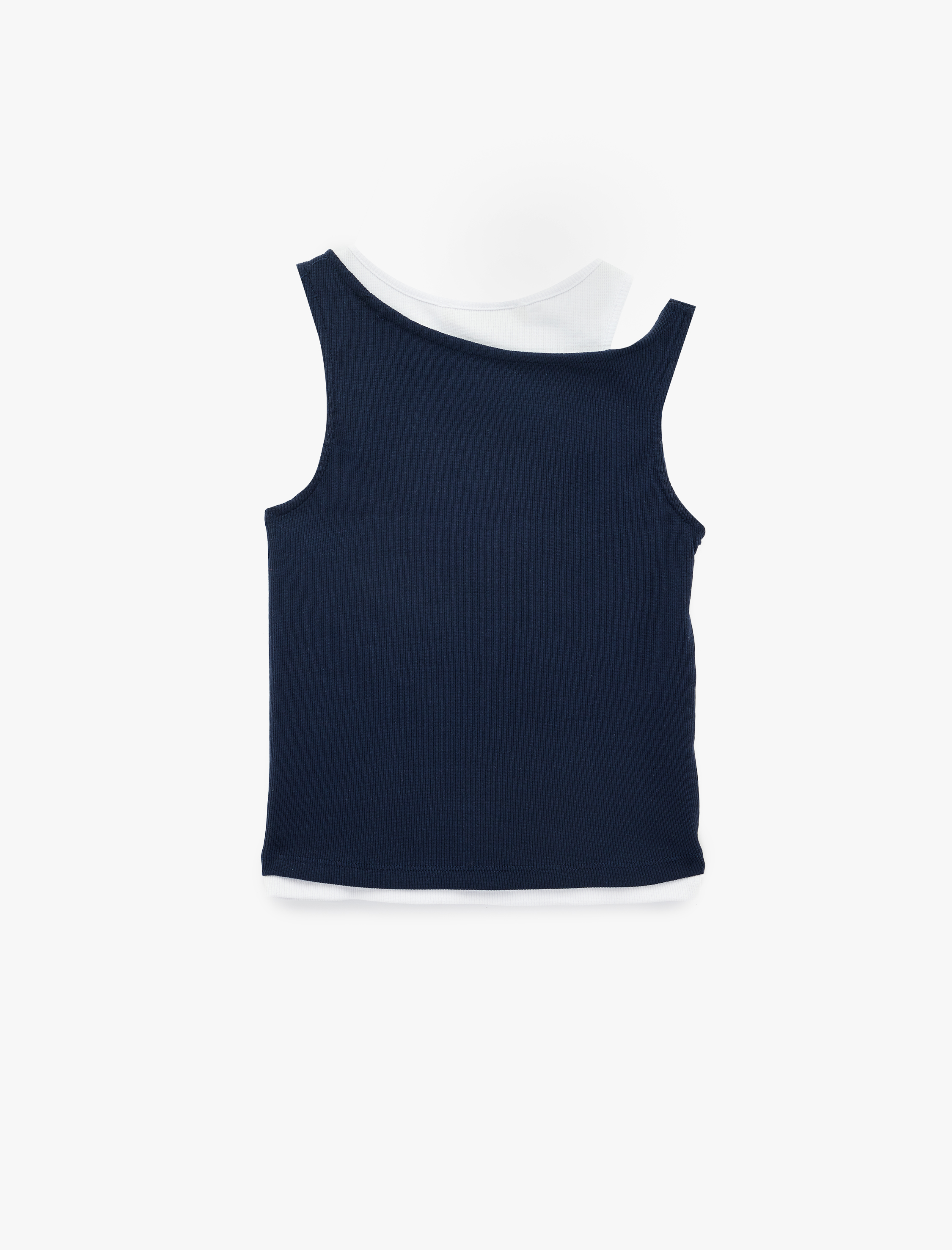   Kaşkorse Pamuklu İkili Katmanlı Kolsuz Halter Yaka Bluz