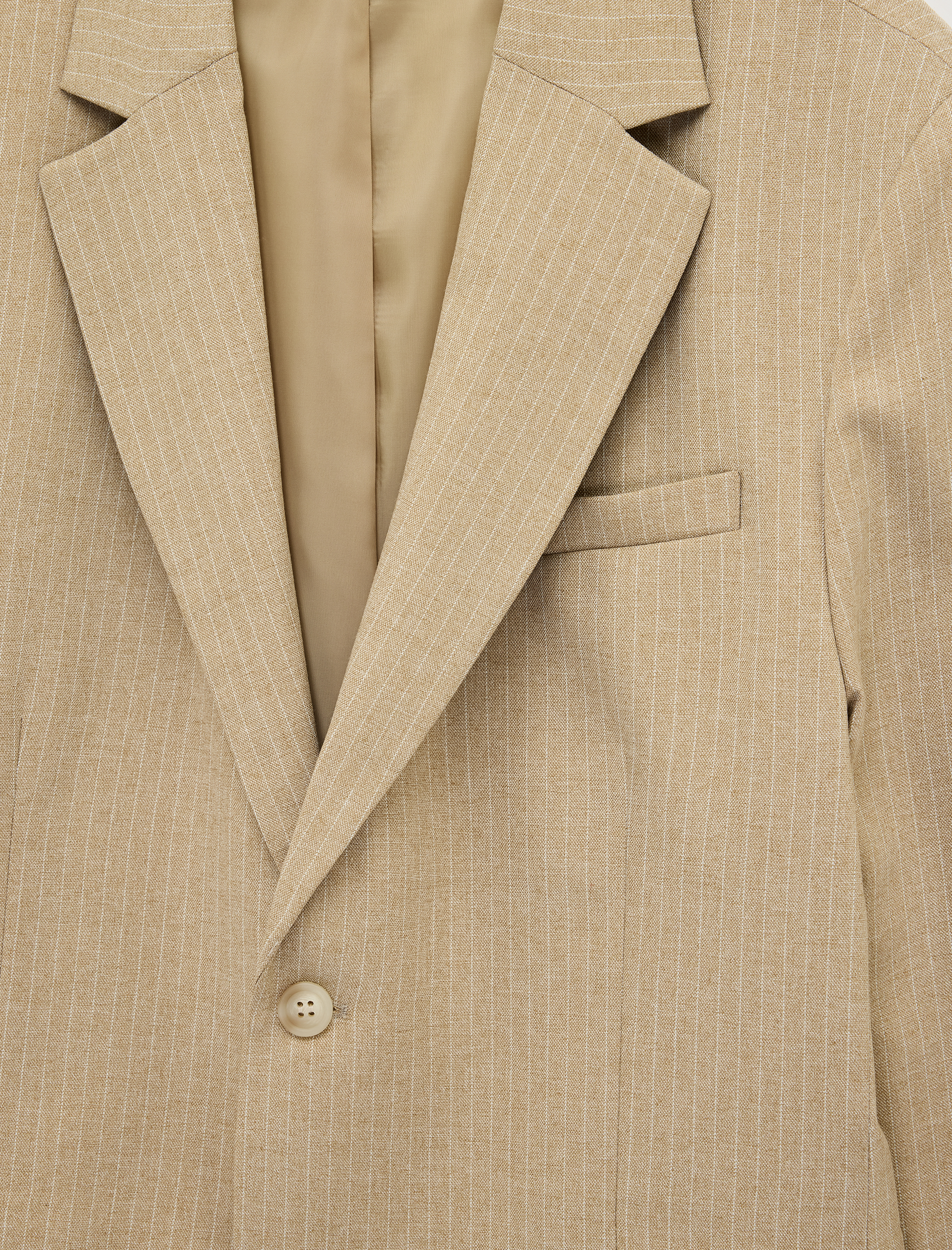  Regular Fit Uzun Kollu Cepli Düğmeli Mono Yaka Blazer Ceket