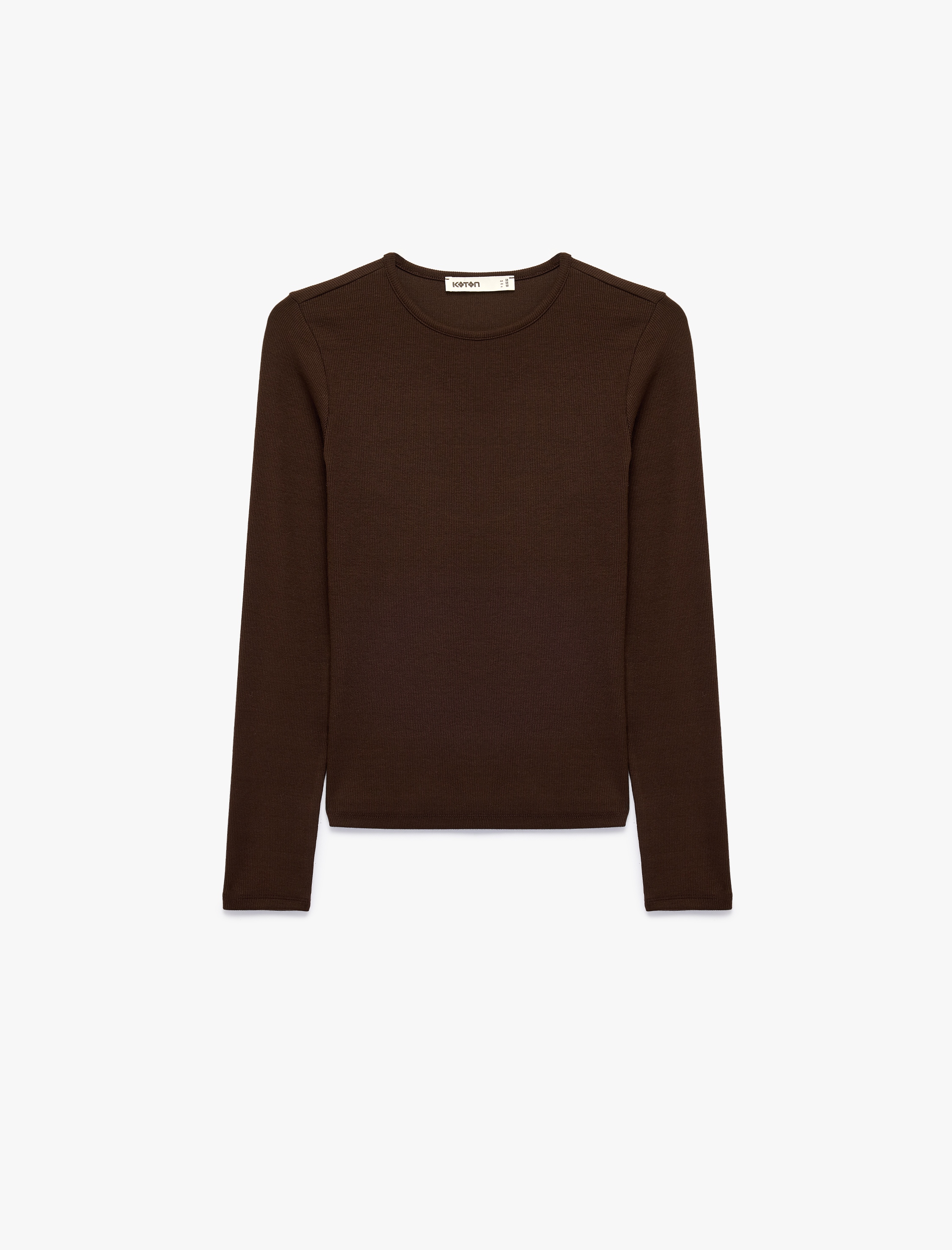   Modal Kumaş Slim Fit Bisiklet Yaka Uzun Kollu Tişört