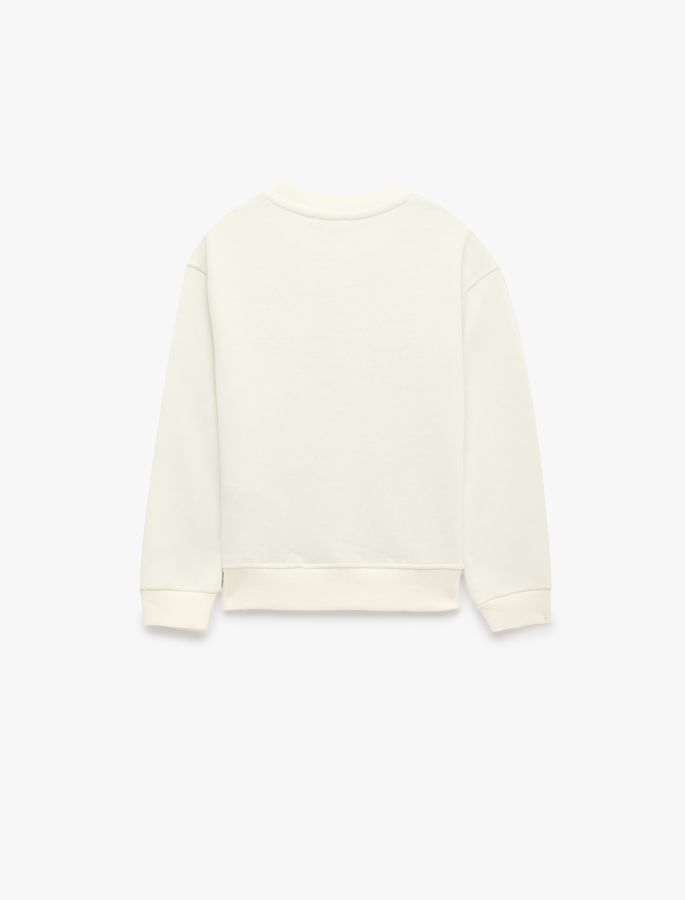 Kız Çocuk Fiyonk Baskılı Uzun Kollu Bisiklet Yaka Sweatshirt