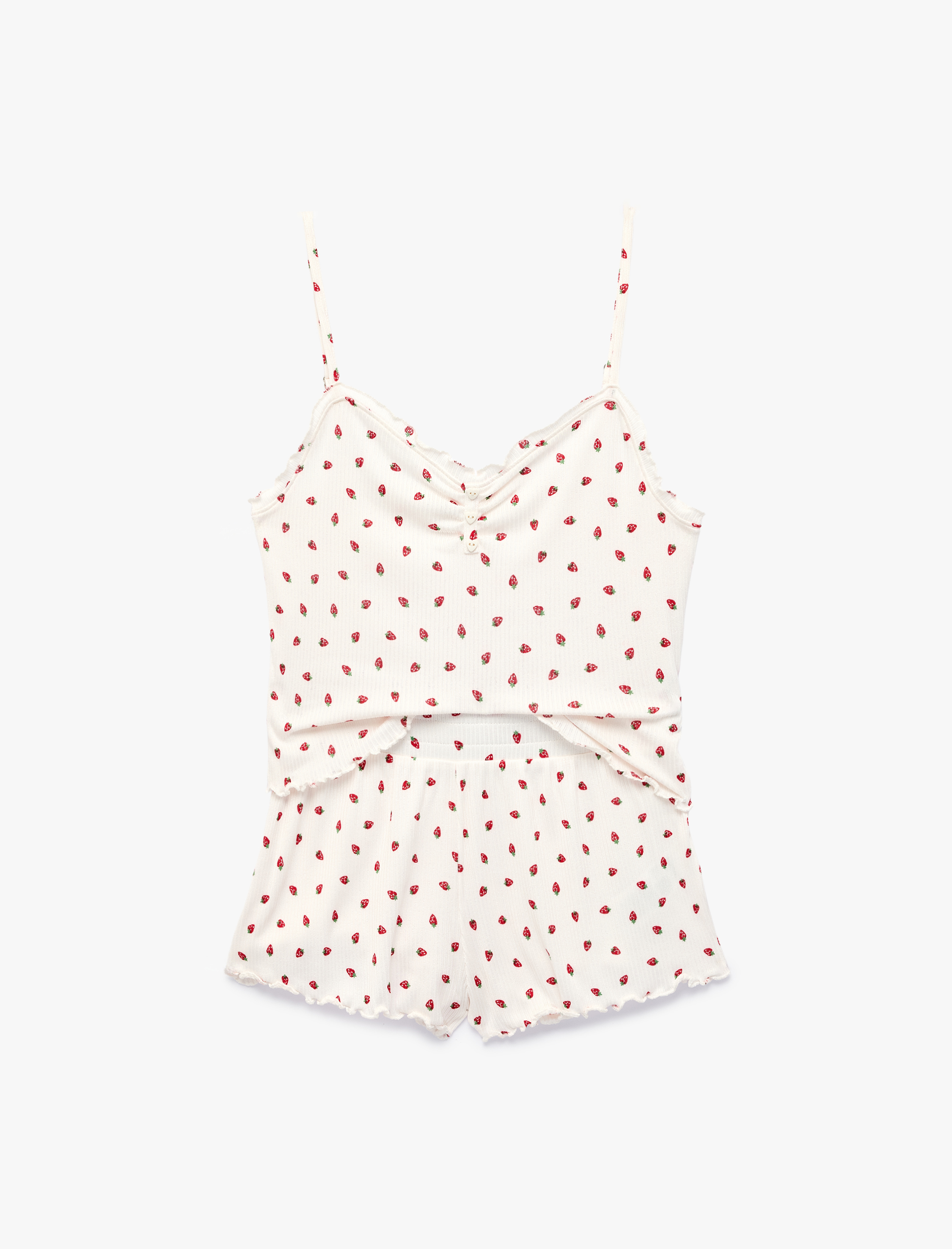   Desenli Rahat Kesim Şortlu Pijama Takımı