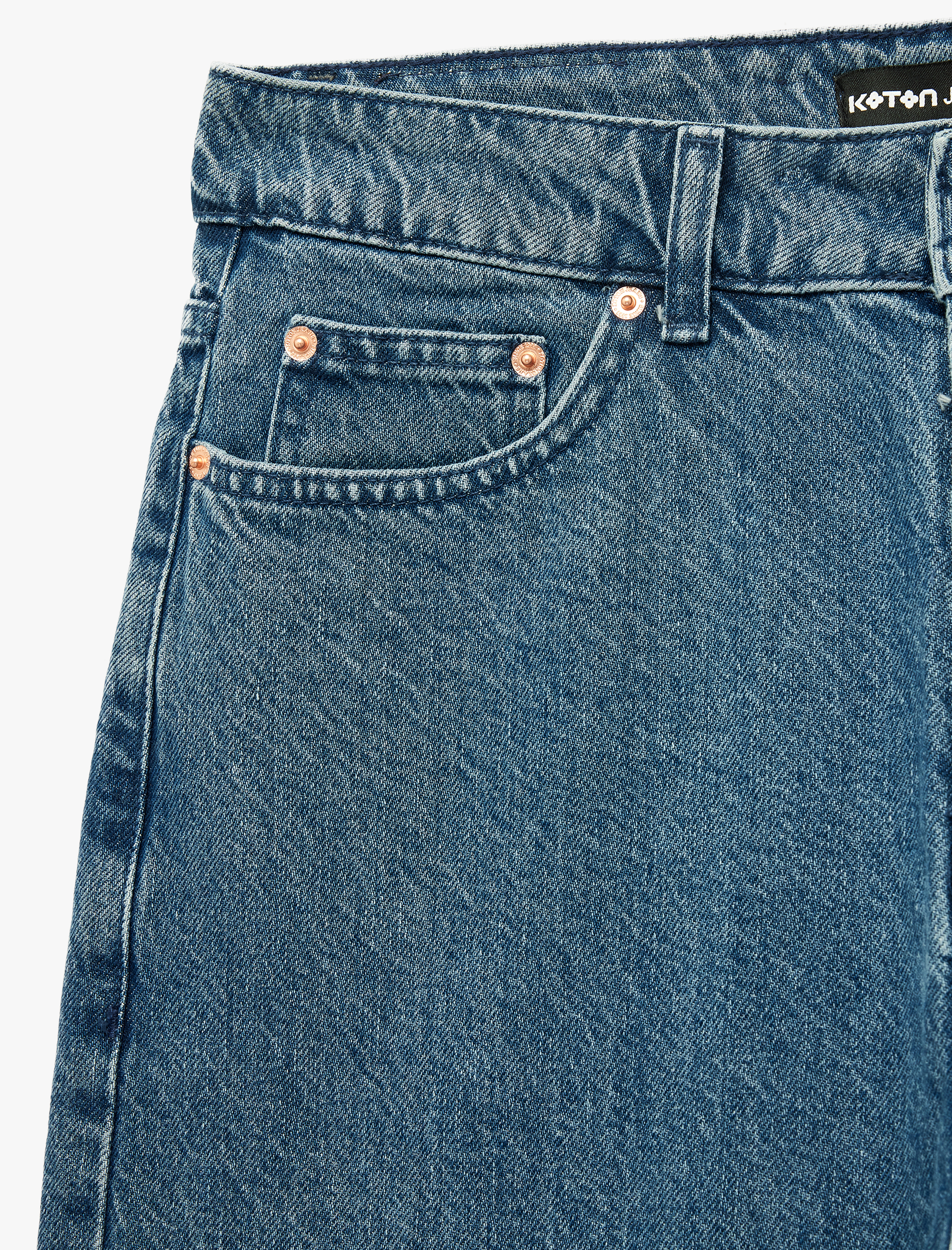   Normal Bel Pamuklu Bermuda Straight Fit Jean Şort