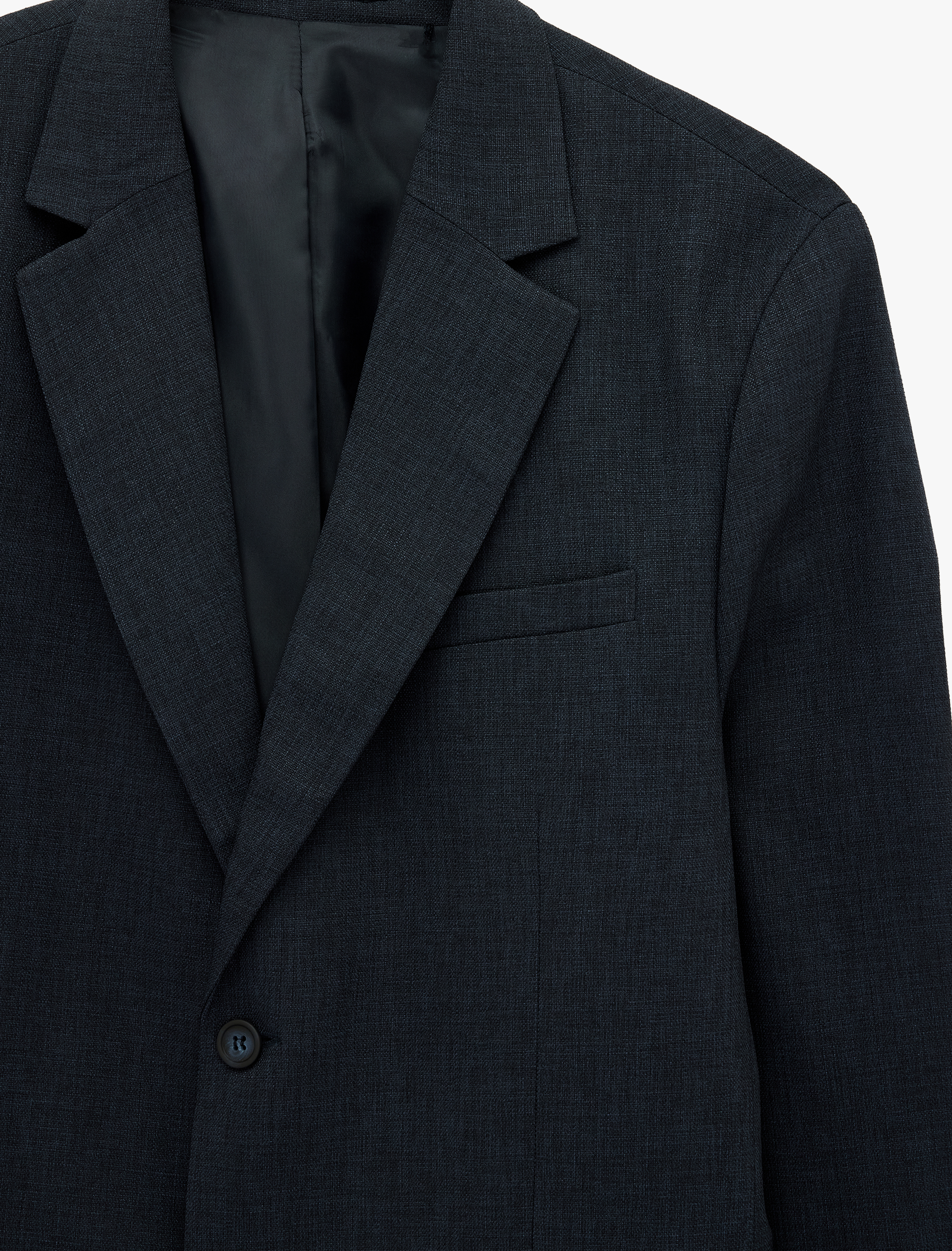   Düğmeli Uzun Kollu Kapaklı Cepli Mono Yaka Blazer Ceket