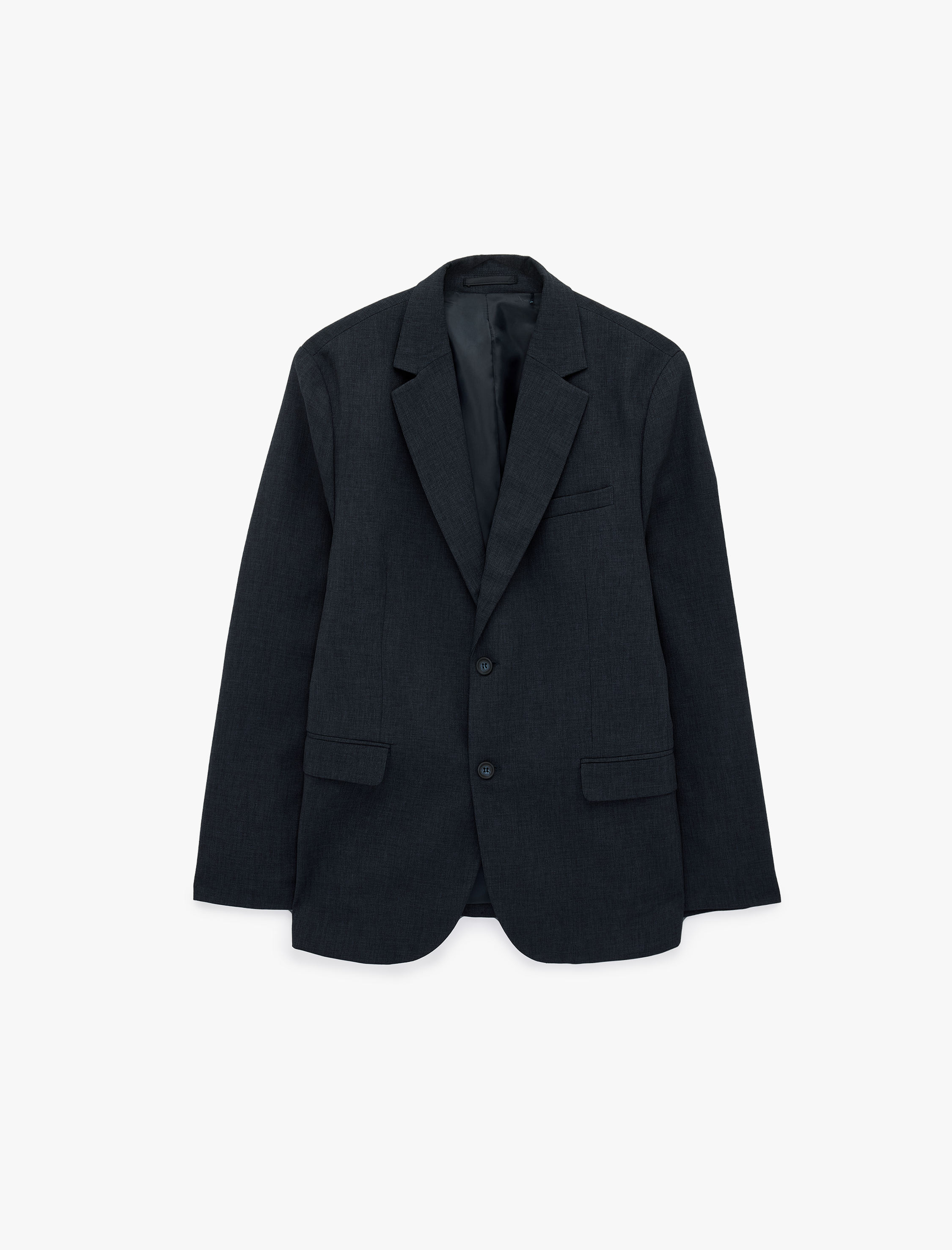   Düğmeli Uzun Kollu Kapaklı Cepli Mono Yaka Blazer Ceket