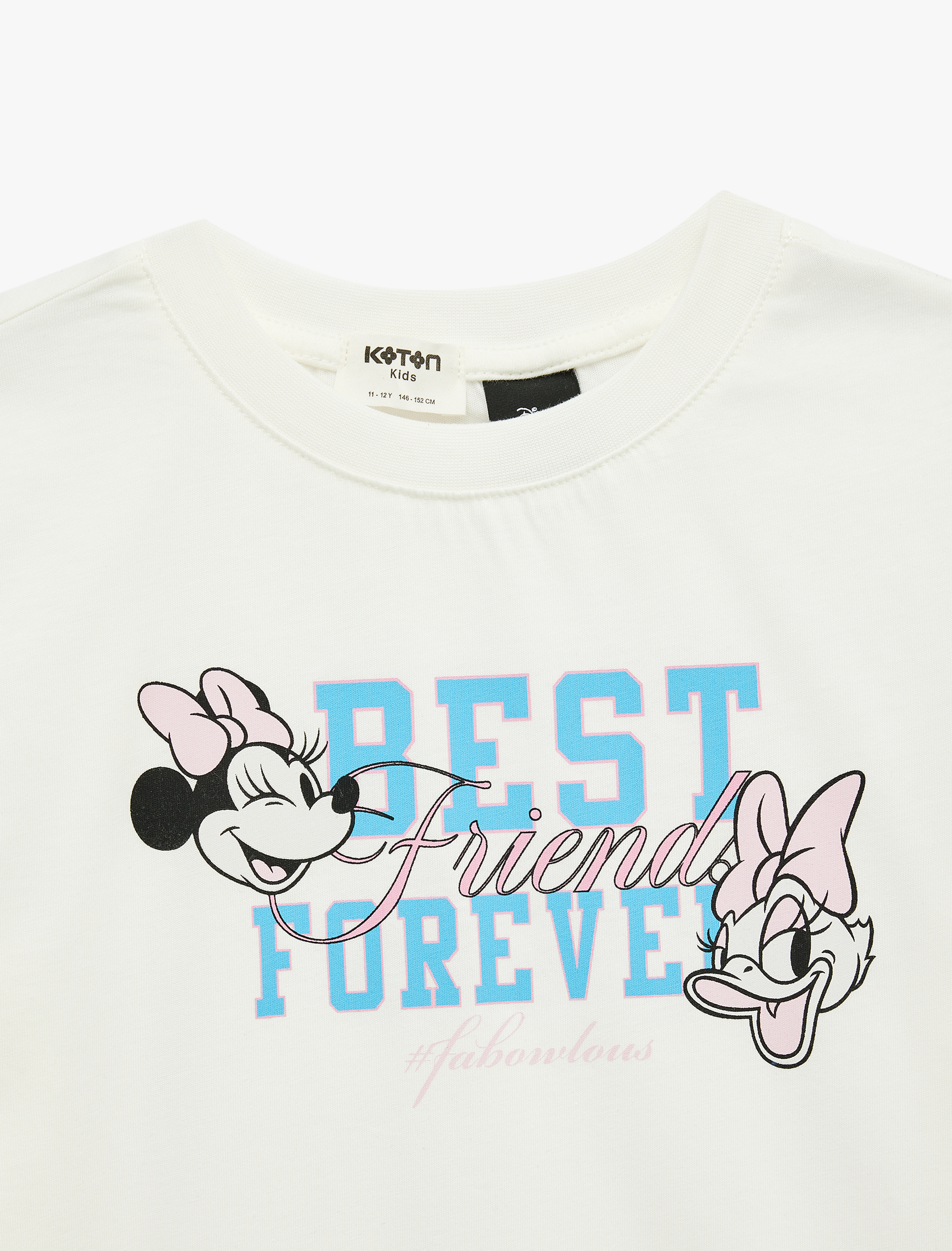  Kız Çocuk Minnie Mouse Baskılı Pamuklu Kısa Kollu Bisiklet Yaka Lisanslı Tişört