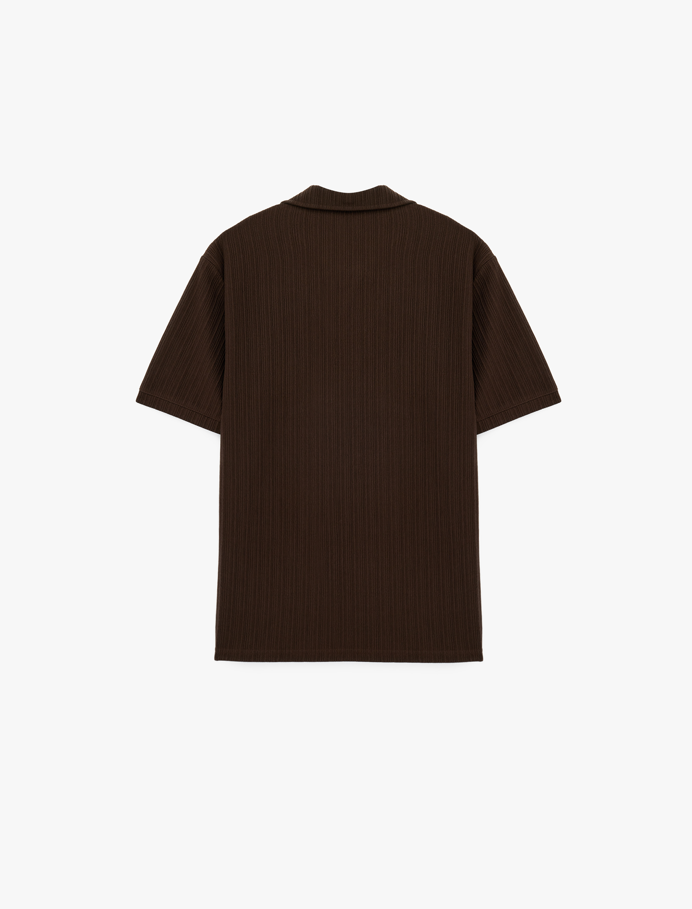   Regular Fit Kısa Kollu Dokulu Polo Yaka Tişört