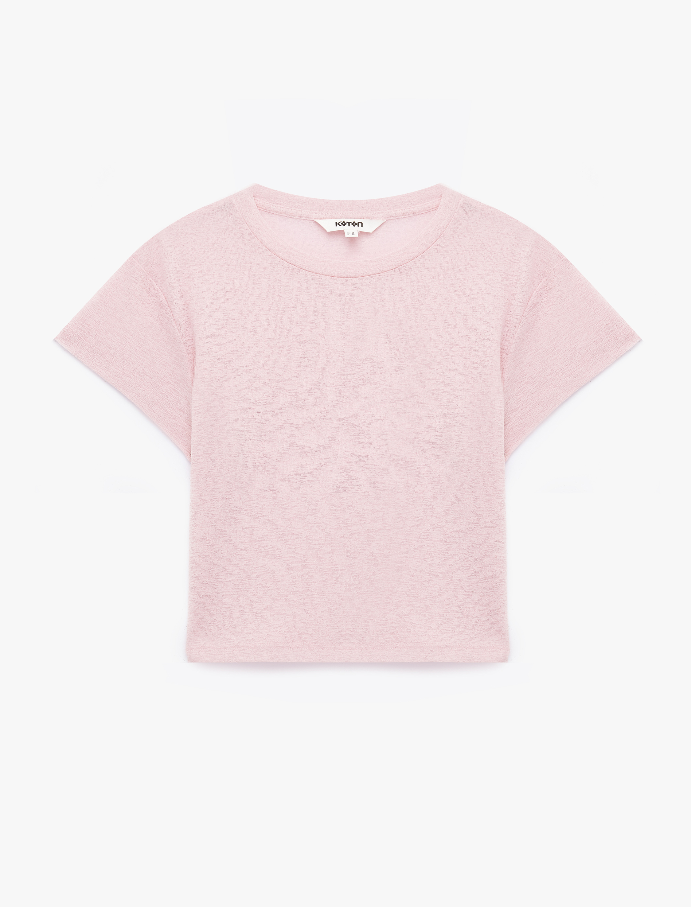   Koton X Sibil Çetinkaya - Yarı Transparan Slim Fit Kısa Kollu Bisiklet Yaka Tişört