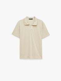 Pamuklu Kısa Kollu Regular Fit Basic Polo Yaka Tişört