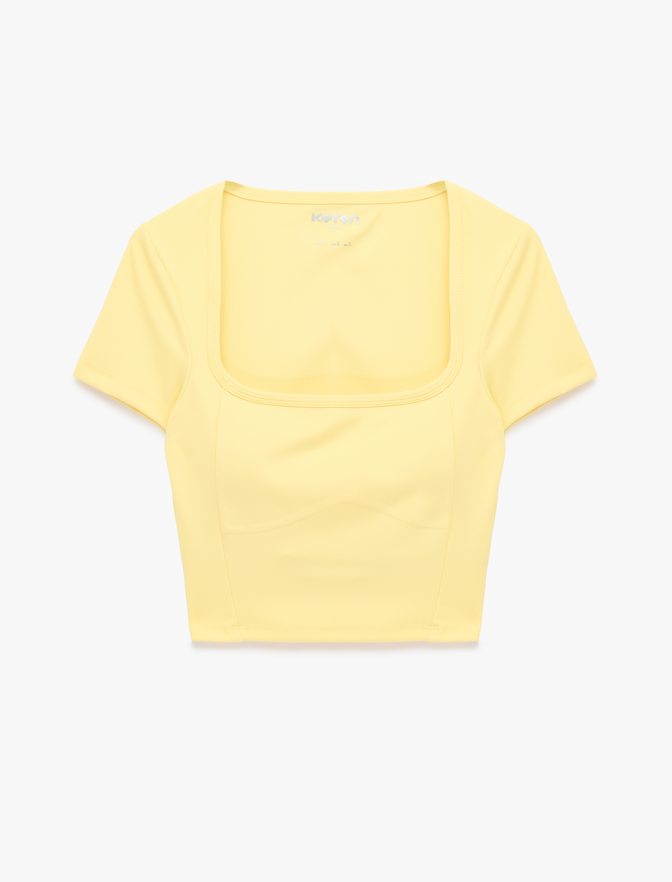   Dar Kesim U Yaka Kısa Kollu Crop Spor Tişört