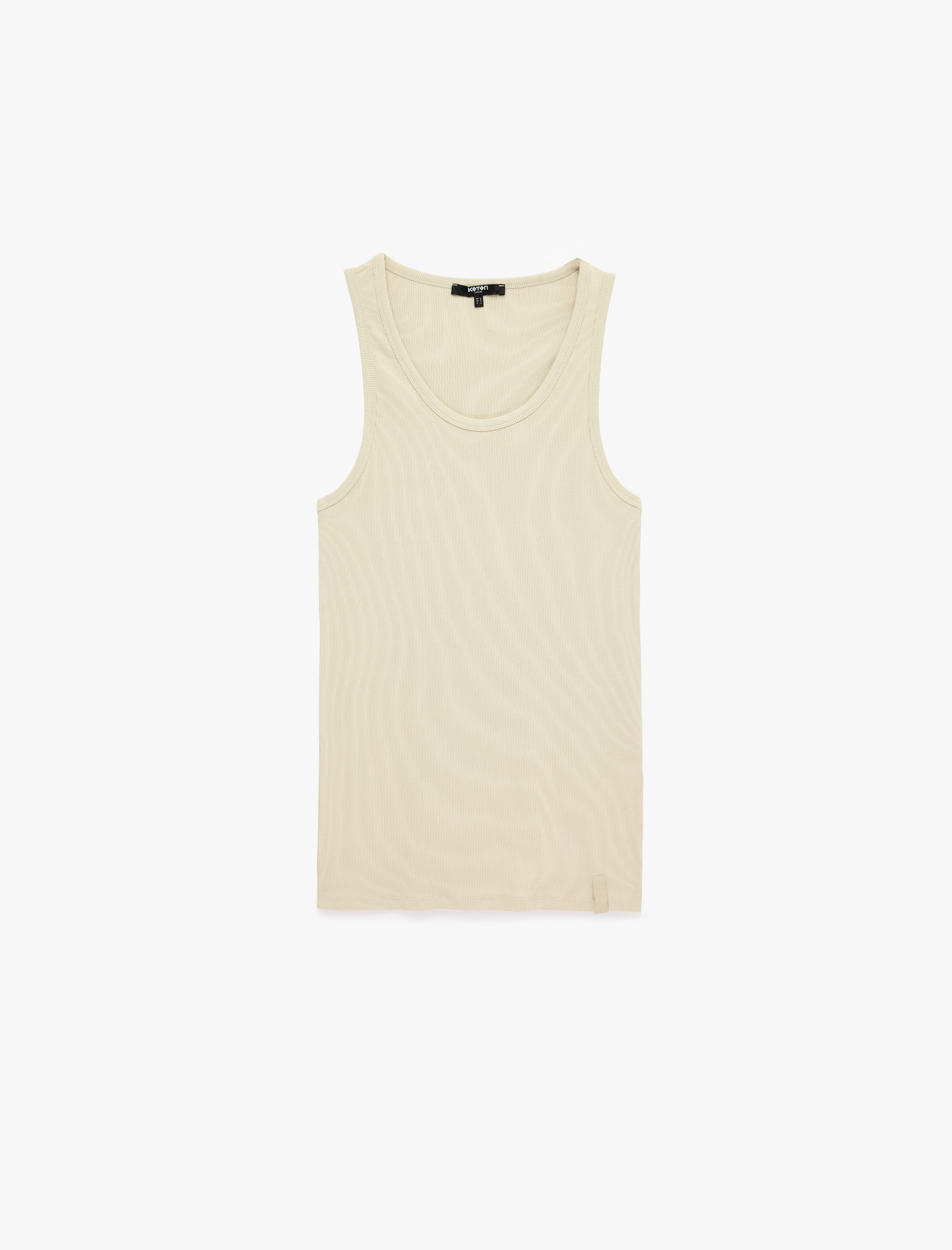   Kolsuz Pamuklu Bisiklet Yaka Slim Fit Atlet