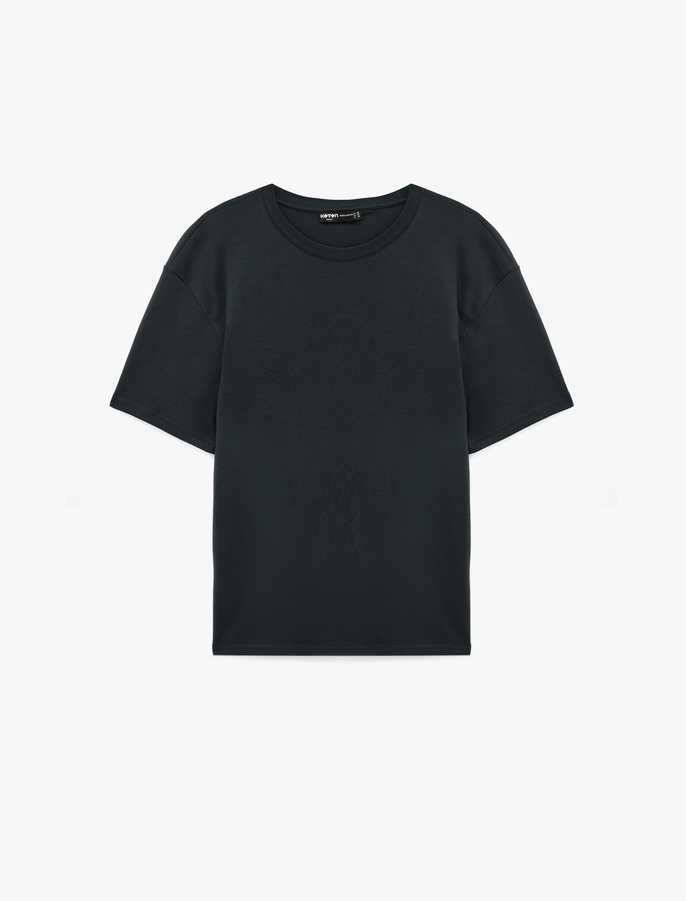   Pamuklu Bisiklet Yaka Kısa Kollu Basic Oversize Tişört