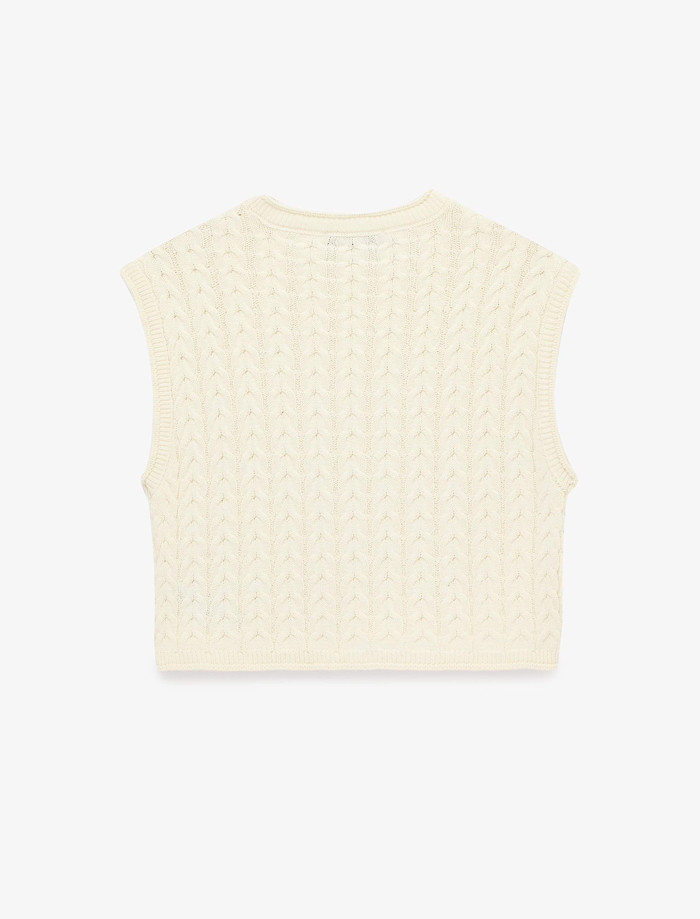   Kolsuz Bisiklet Yaka Saç Örgü Crop Süveter