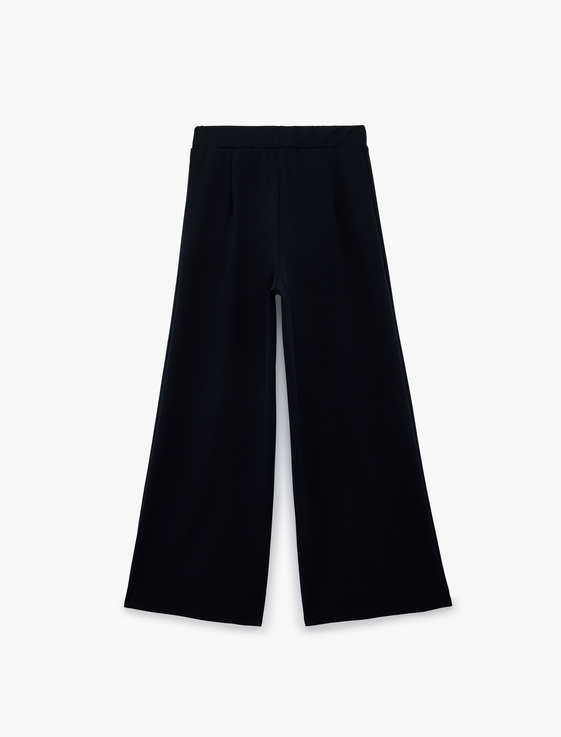   Düğme Detaylı Düz Bol Paça Pantolon