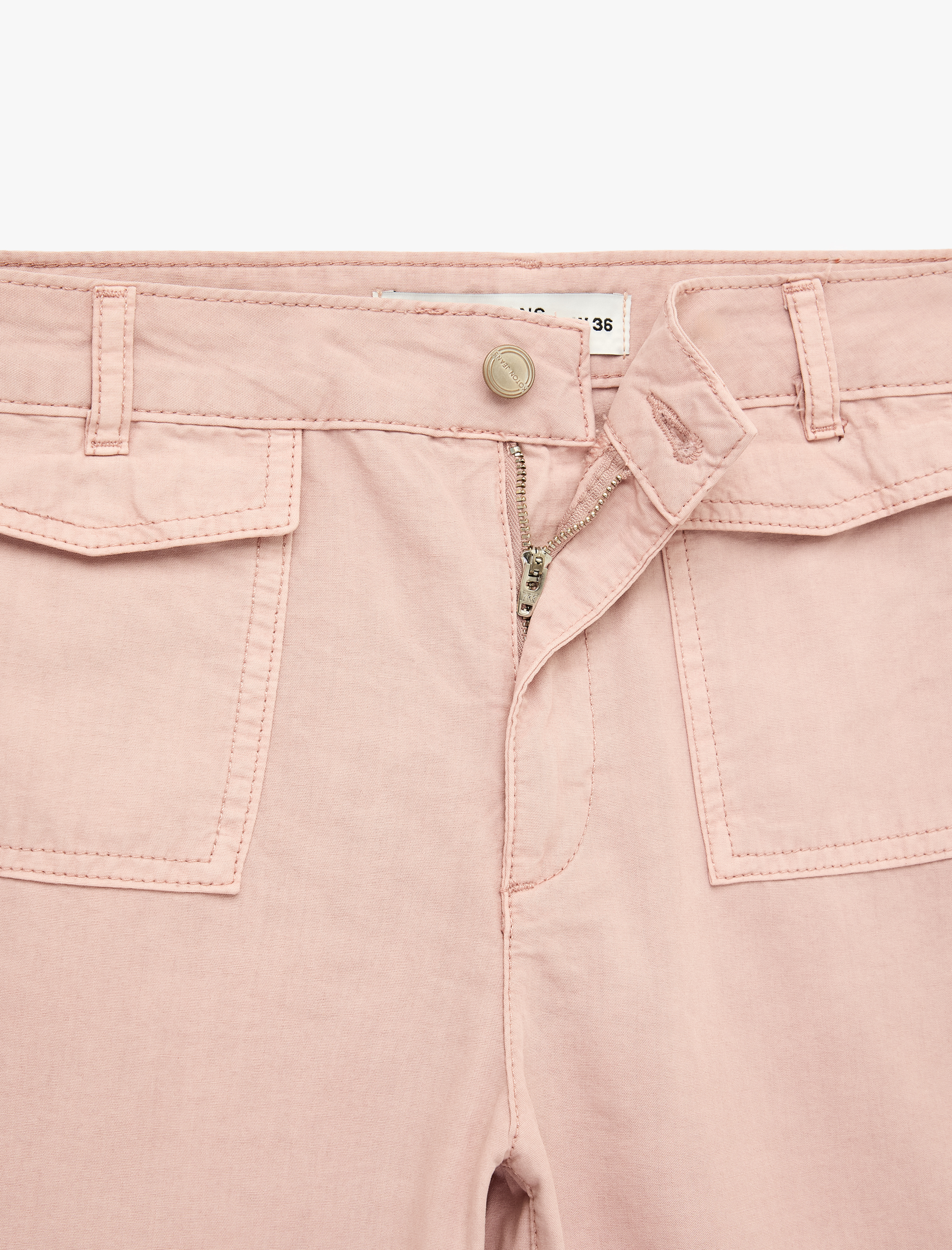   Pamuklu Düğmeli Normal Bel Cep Detaylı Bol Paça Pantolon - Culotte Jeans