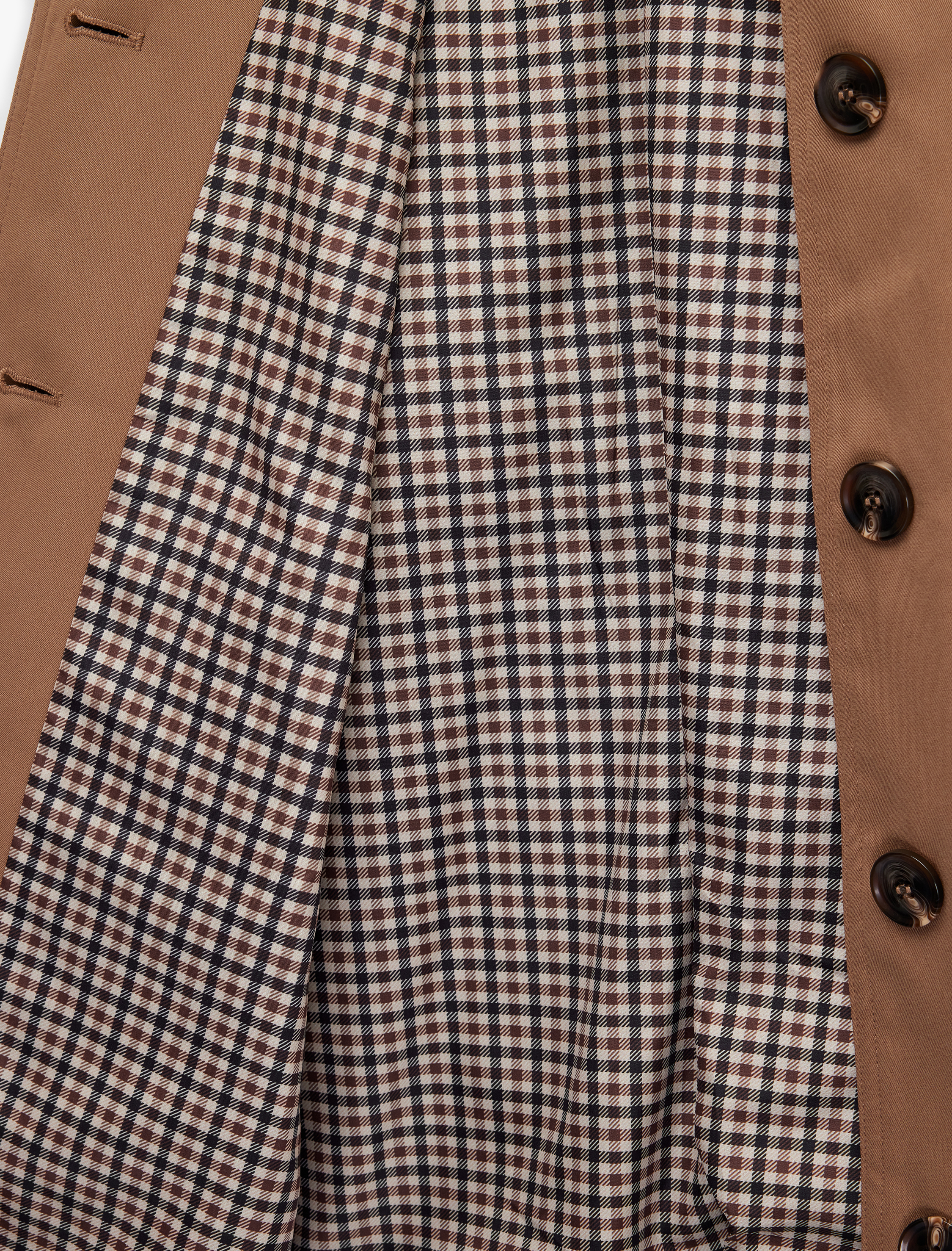   Cepli Uzun Kollu Düğmeli Kısa Gabardin Trençkot