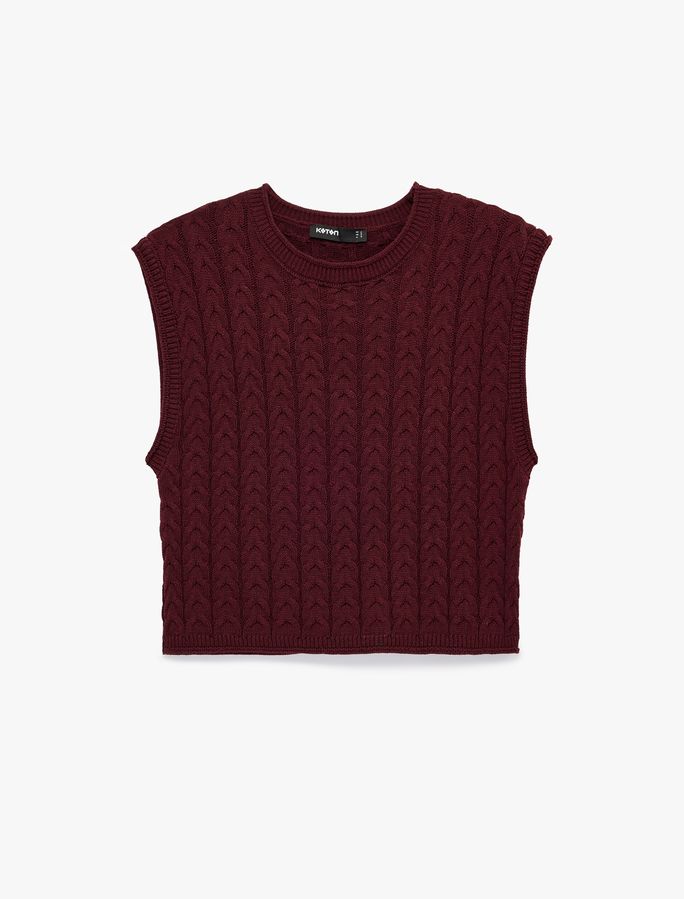   Kolsuz Bisiklet Yaka Saç Örgü Crop Süveter