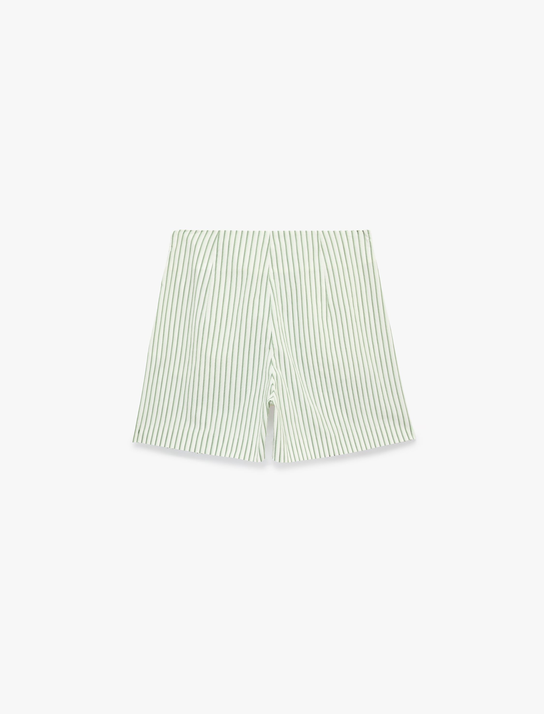   Koton X Sibil Çetinkaya - Slim Fit Çapraz Bağlama Detaylı Fiyonklu Çizgili Poplin Mini Mikro Şort