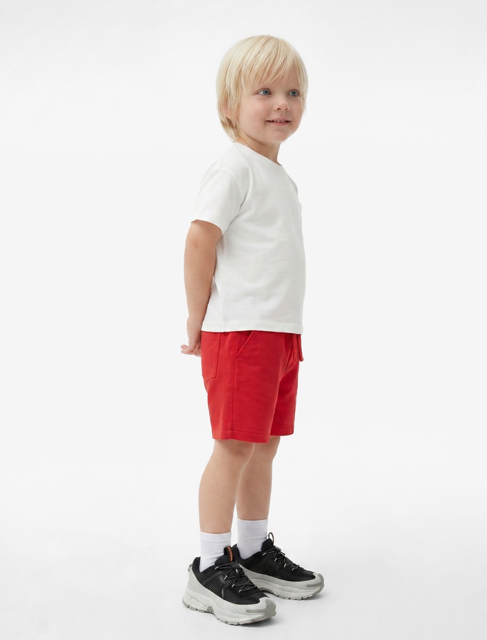 Erkek Bebek Pamuklu Beli Bağcıklı Basic Gabardin Şort