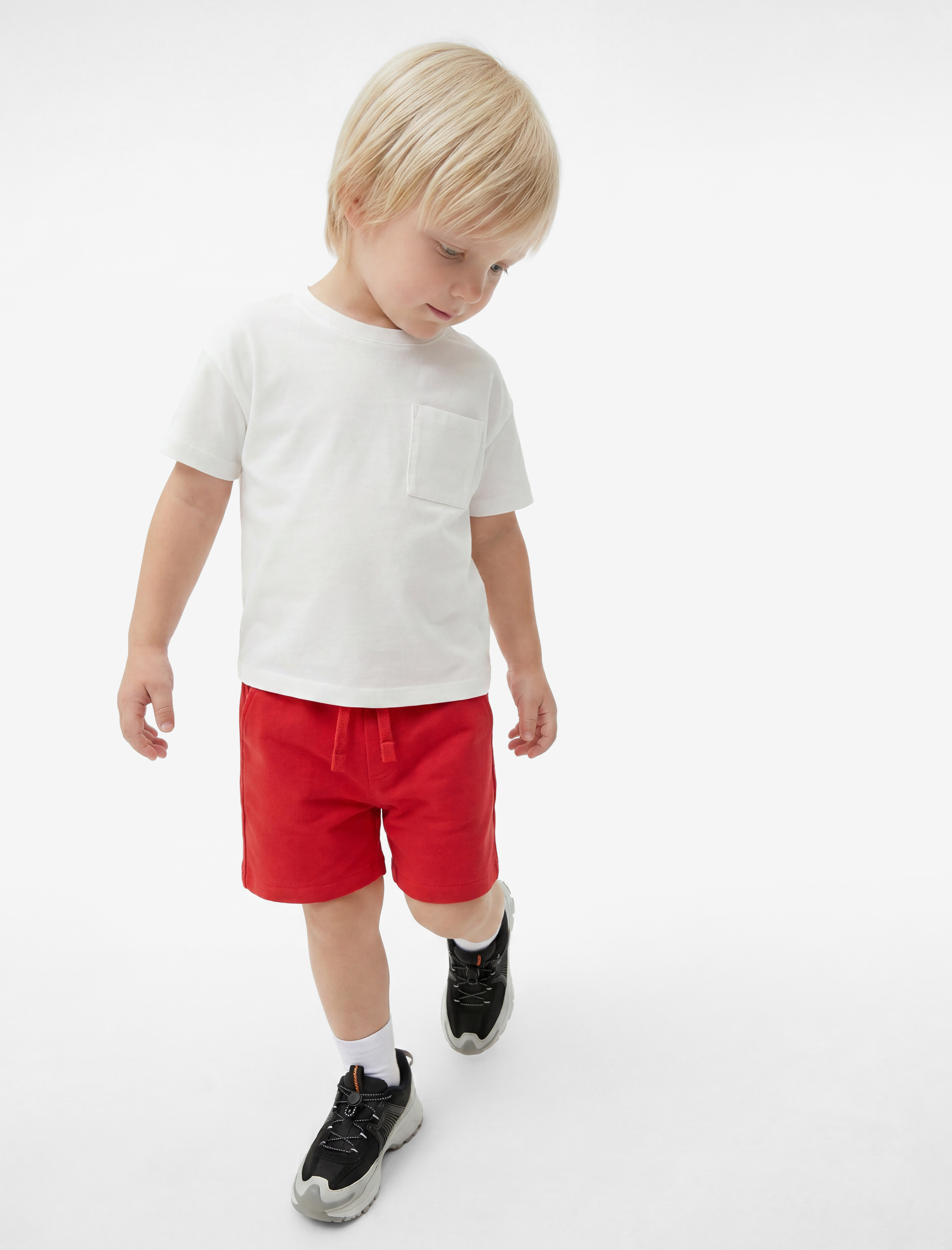  Erkek Bebek Pamuklu Beli Bağcıklı Basic Gabardin Şort