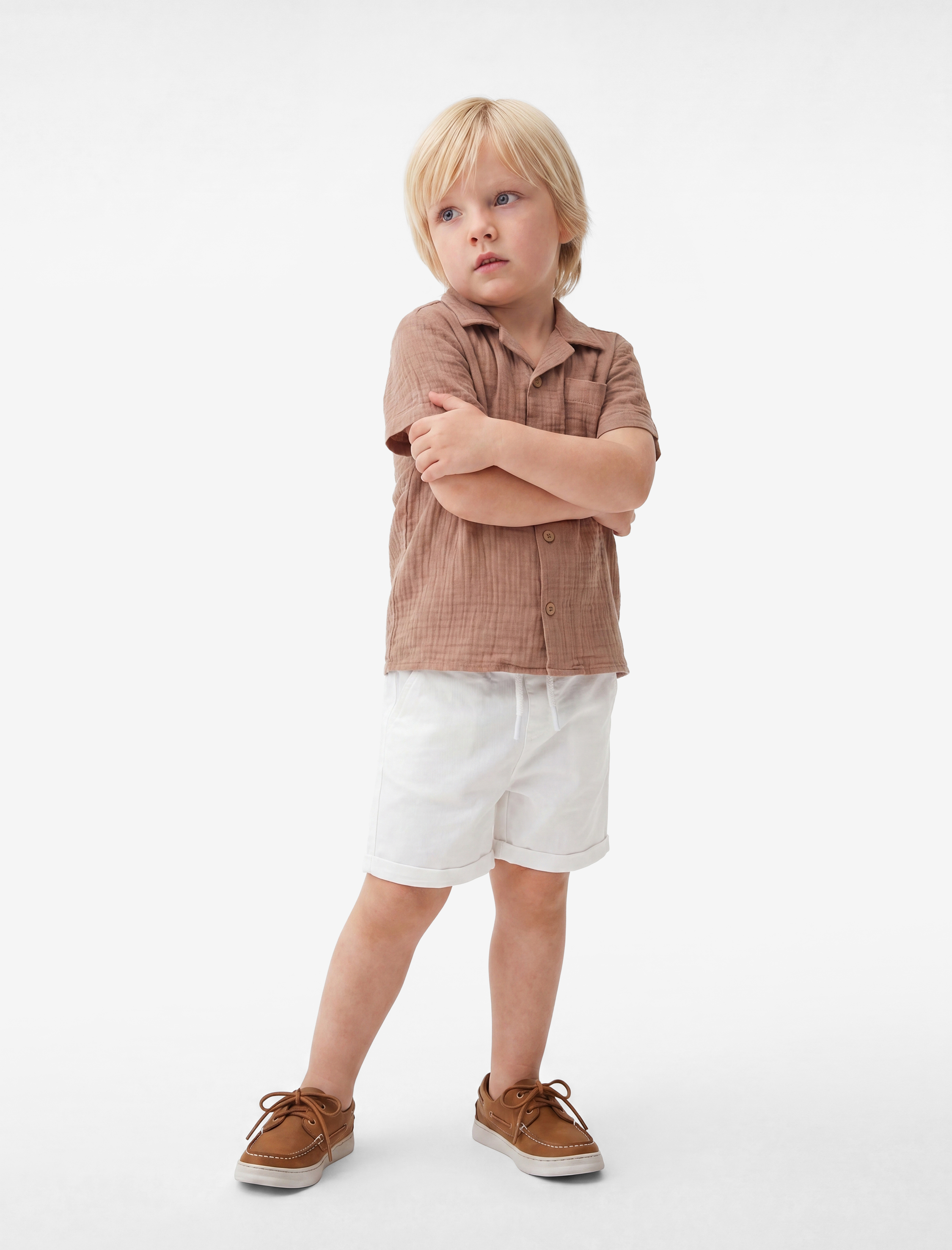  Erkek Bebek Pamuklu Rahat Kesim Beli Bağcıklı Basic Mini Şort
