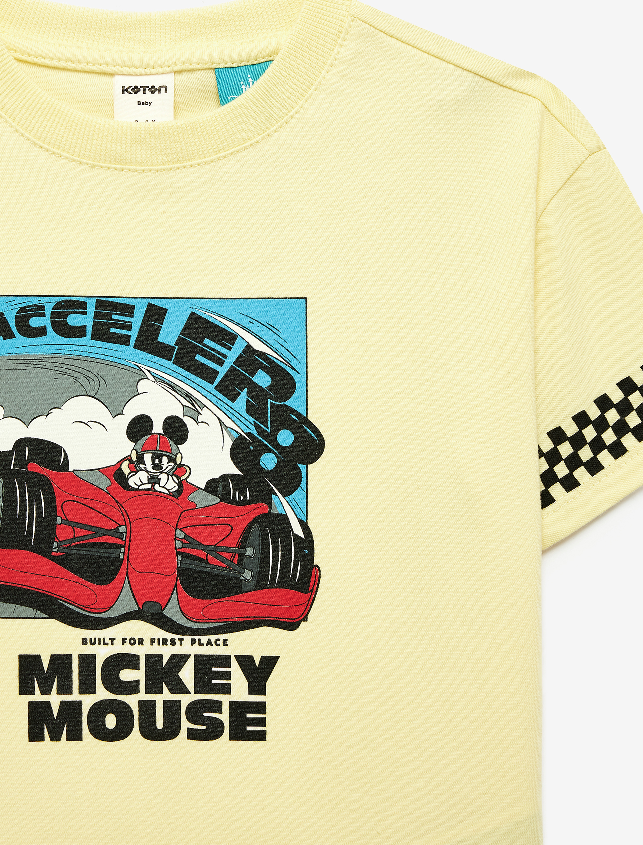  Erkek Bebek Mickey Mouse Baskılı Pamuklu Kısa Kollu Lisanslı Tişört