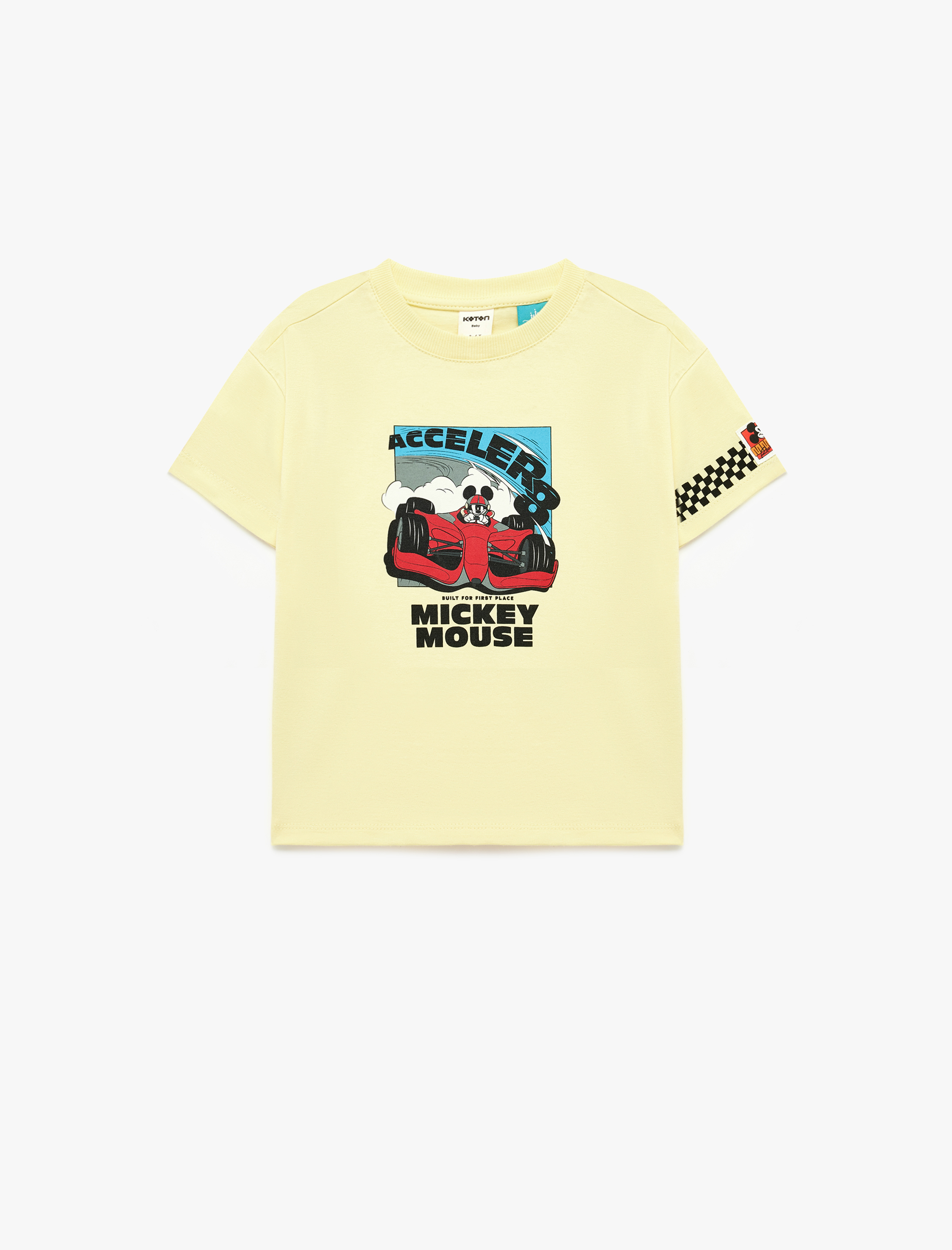  Erkek Bebek Mickey Mouse Baskılı Pamuklu Kısa Kollu Lisanslı Tişört