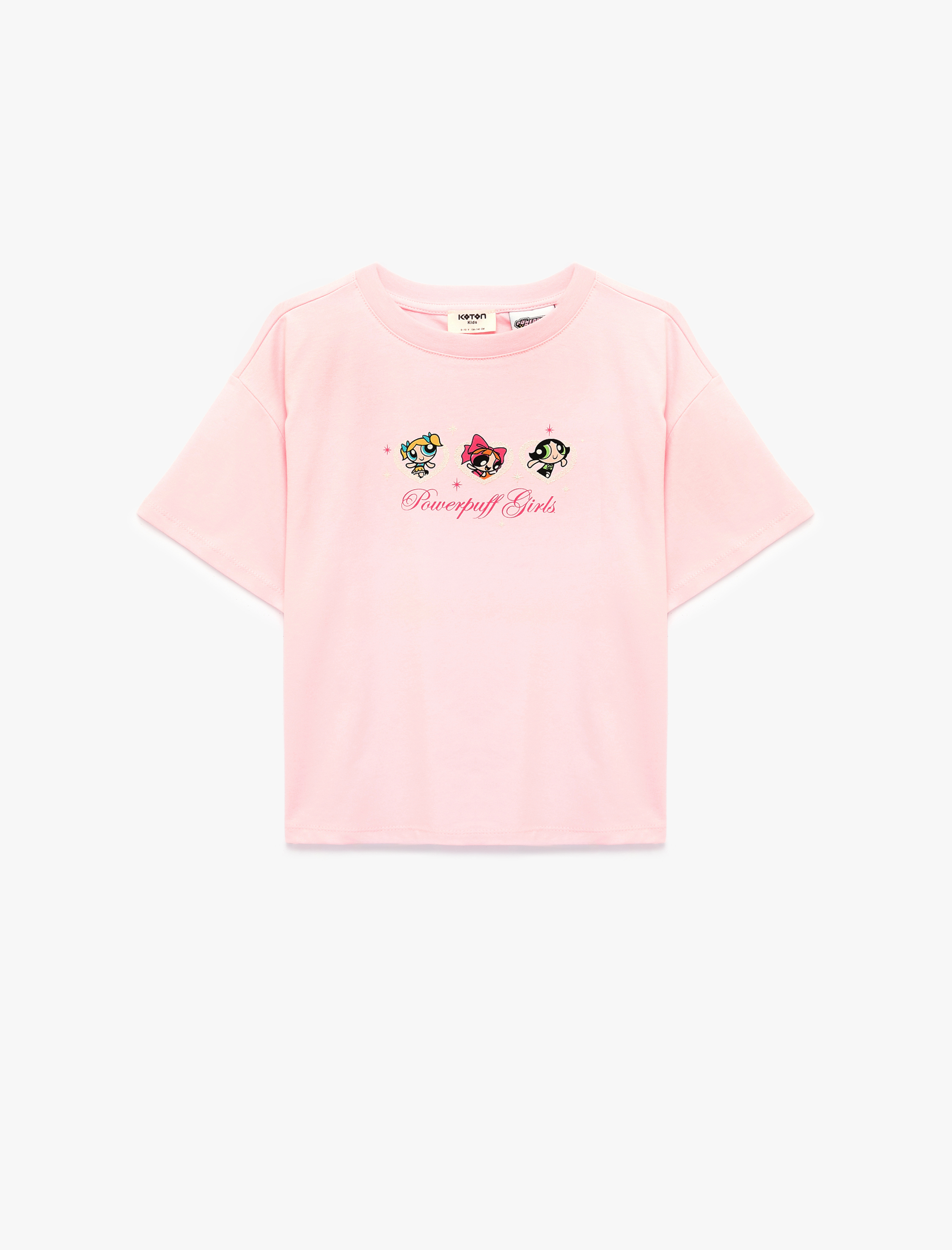  Kız Çocuk Powerpuff Girls Baskılı Pamuklu Kısa Kollu Lisanslı Tişört