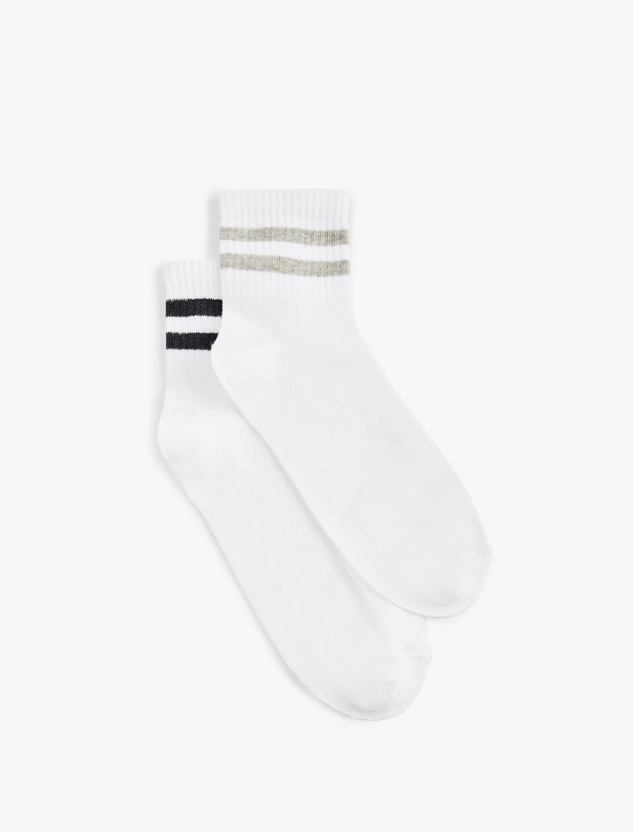 Erkek Çizgili 2'li Tenis Çorabı Seti