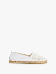 Örgü Detaylı Espadril Ayakkabı