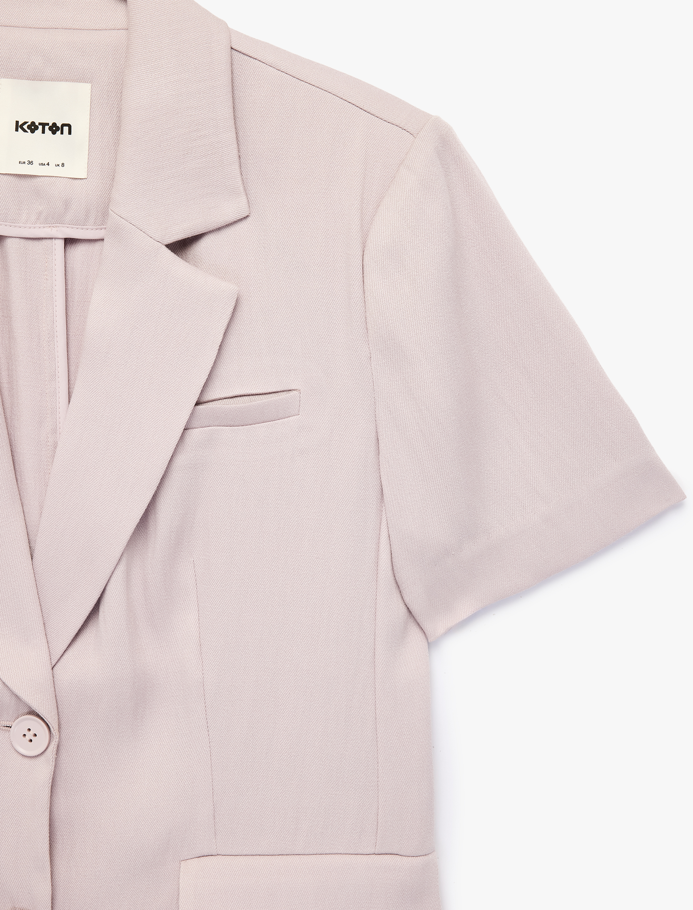   Cepli Kısa Kollu Kruvaze Blazer Ceket