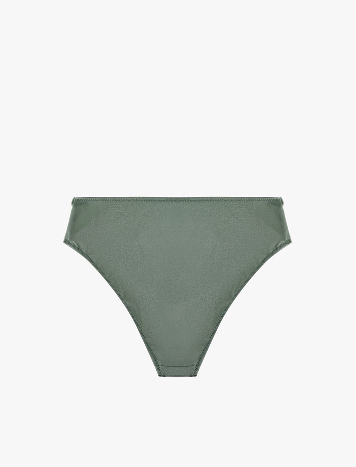 Metal Aksesuarlı Yüksek Bel Bikini Altı